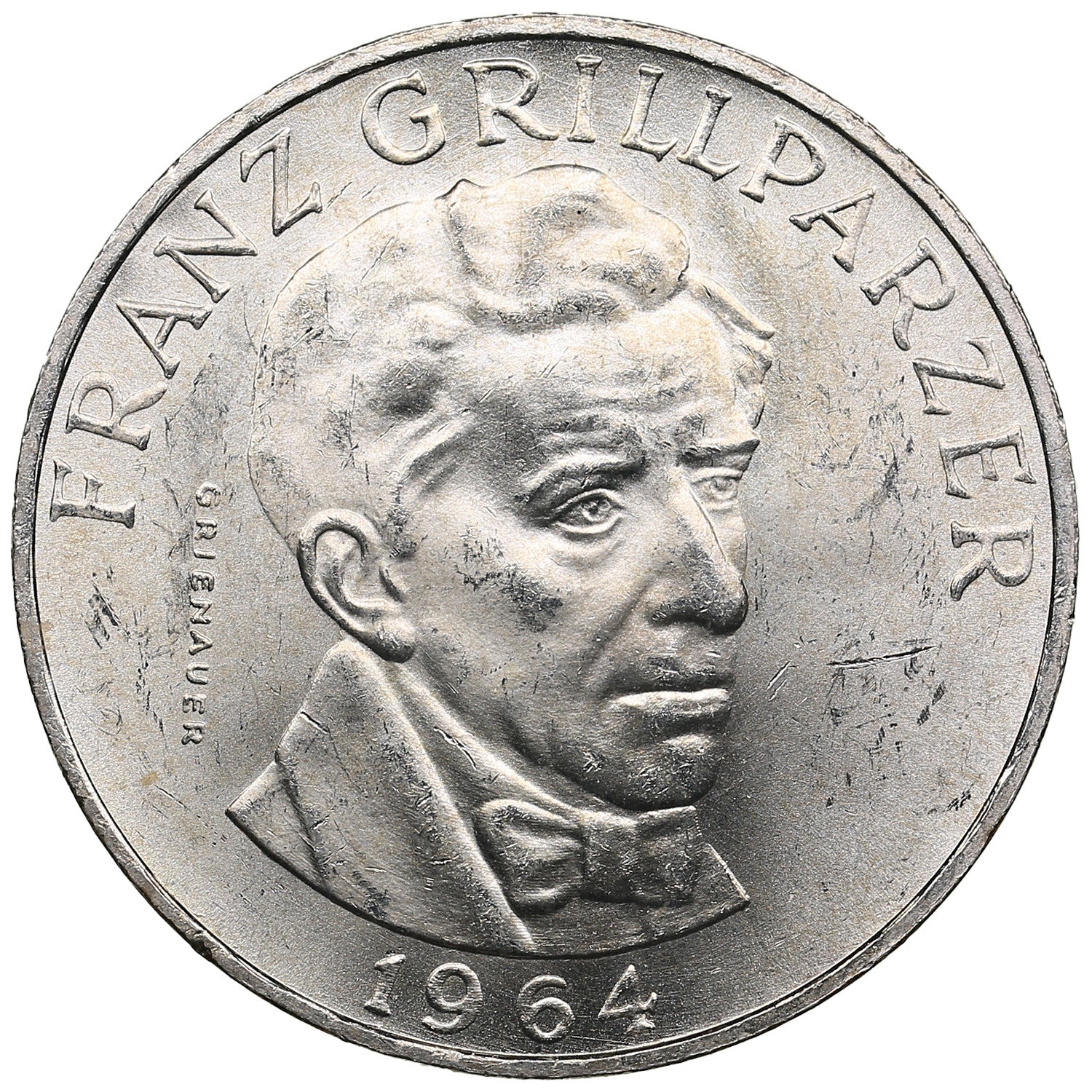AUSTRIA 25 schilling plata 1964 Franz Grillparzer