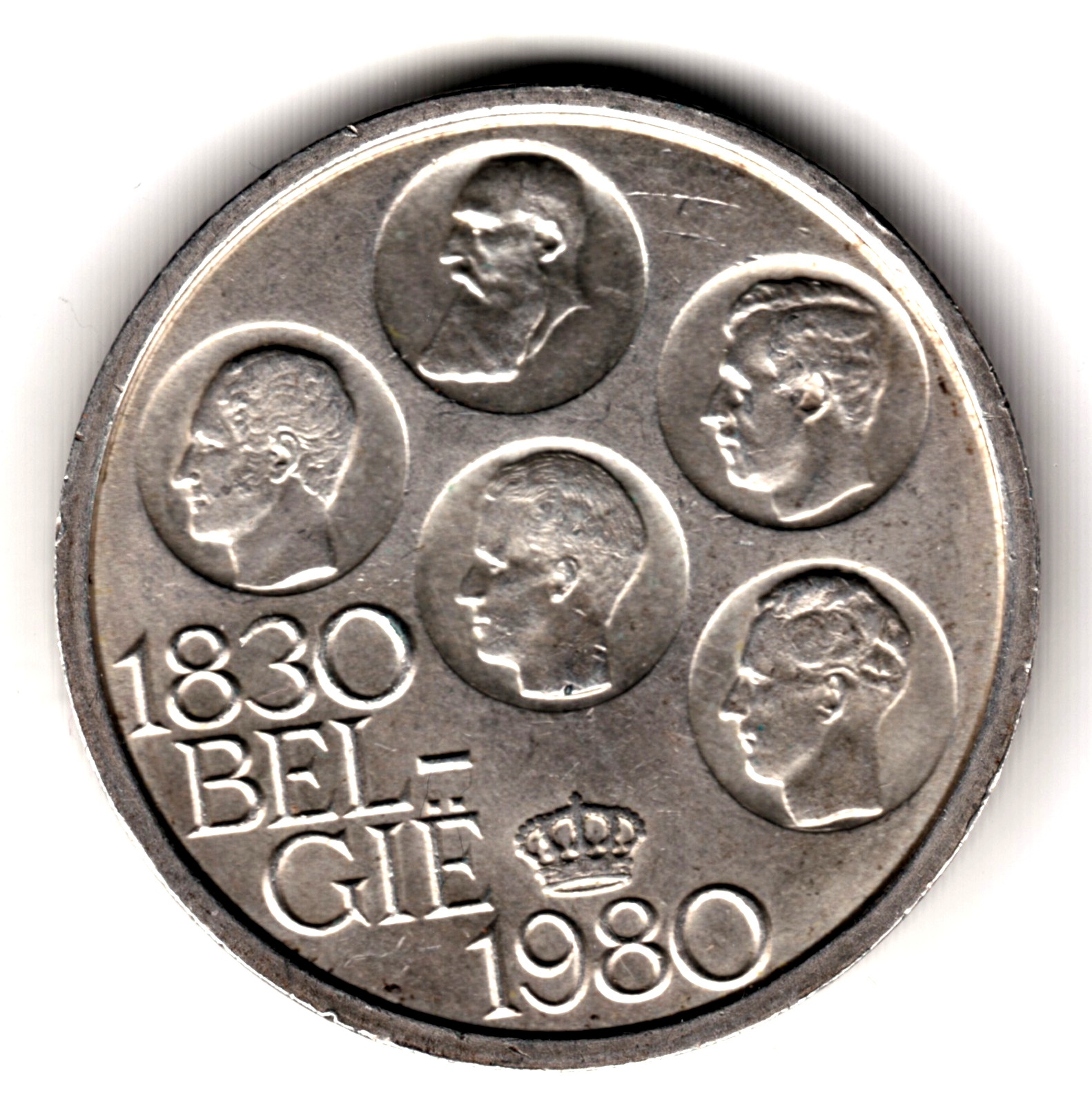 500 francs plata BELGICA 1980 - 5 reyes