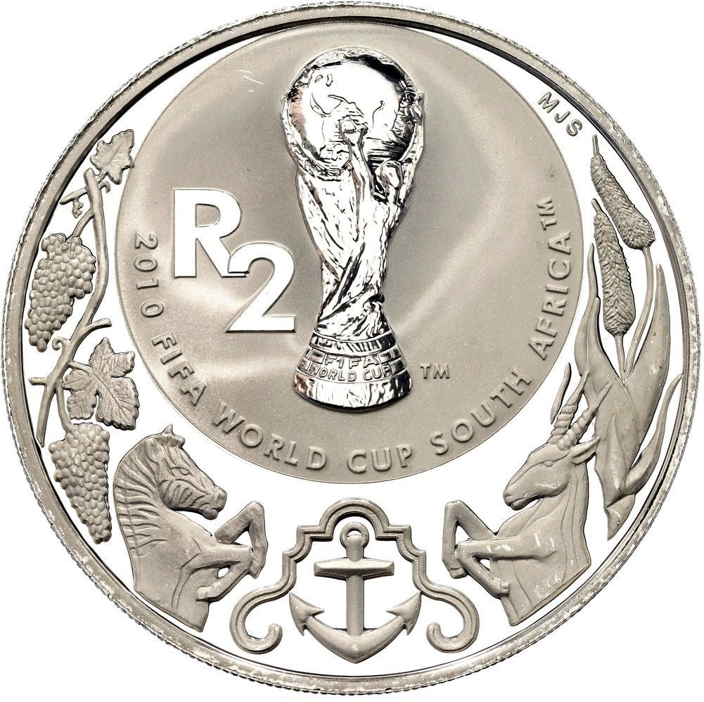 SUDAFRICA 2 rand plata 2010 proof TROFEO Copa del Mundo Futbol - SOUTH AFRICA