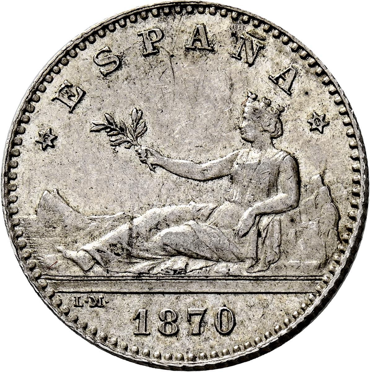 50 centimos ESPAÑA 1870 - SN.M *70* GOBIERNO PROVISIONAL