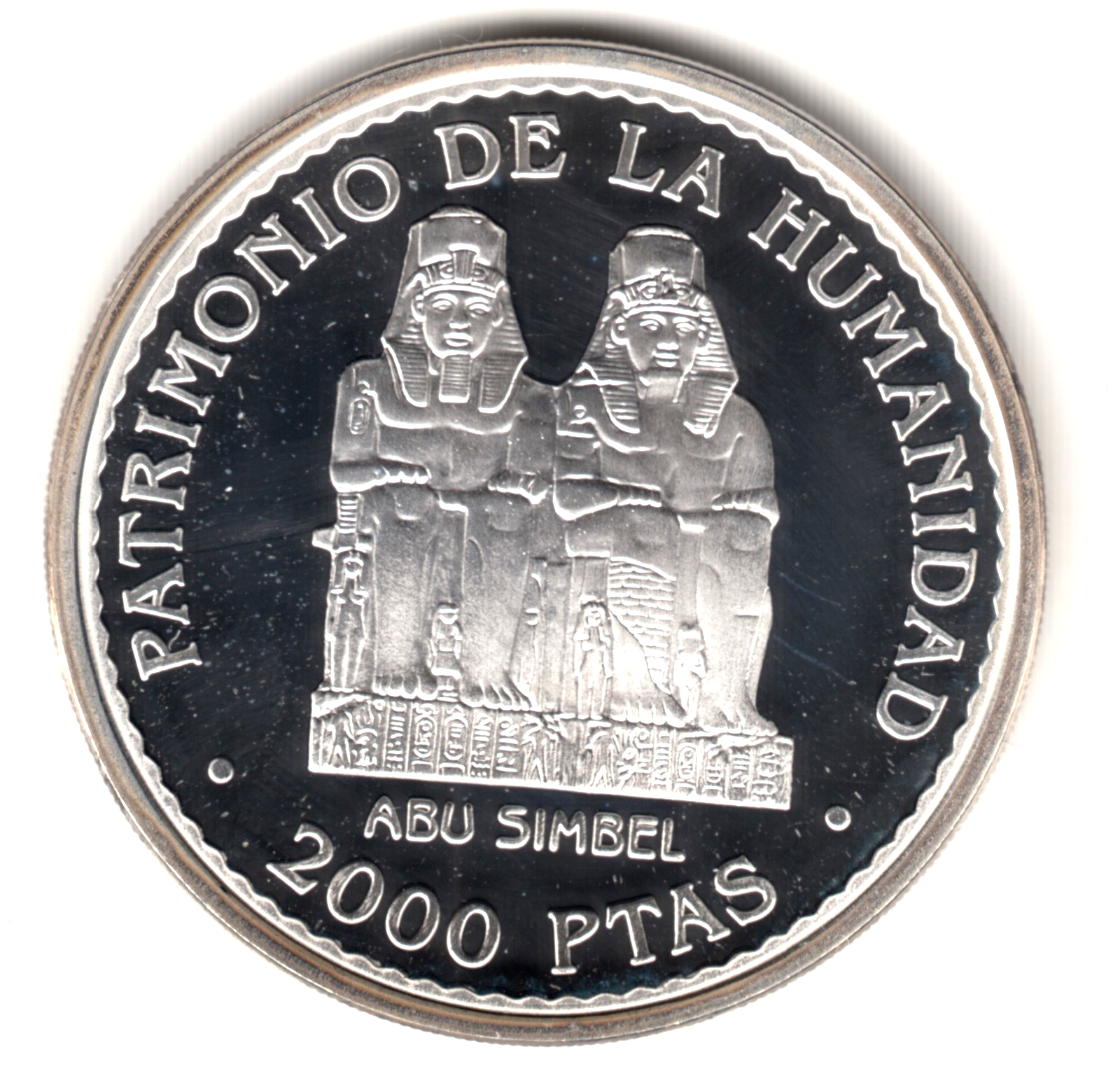 2000 pesetas plata ESPAÑA 1996 - ABU SIMBEL -  UNESCO