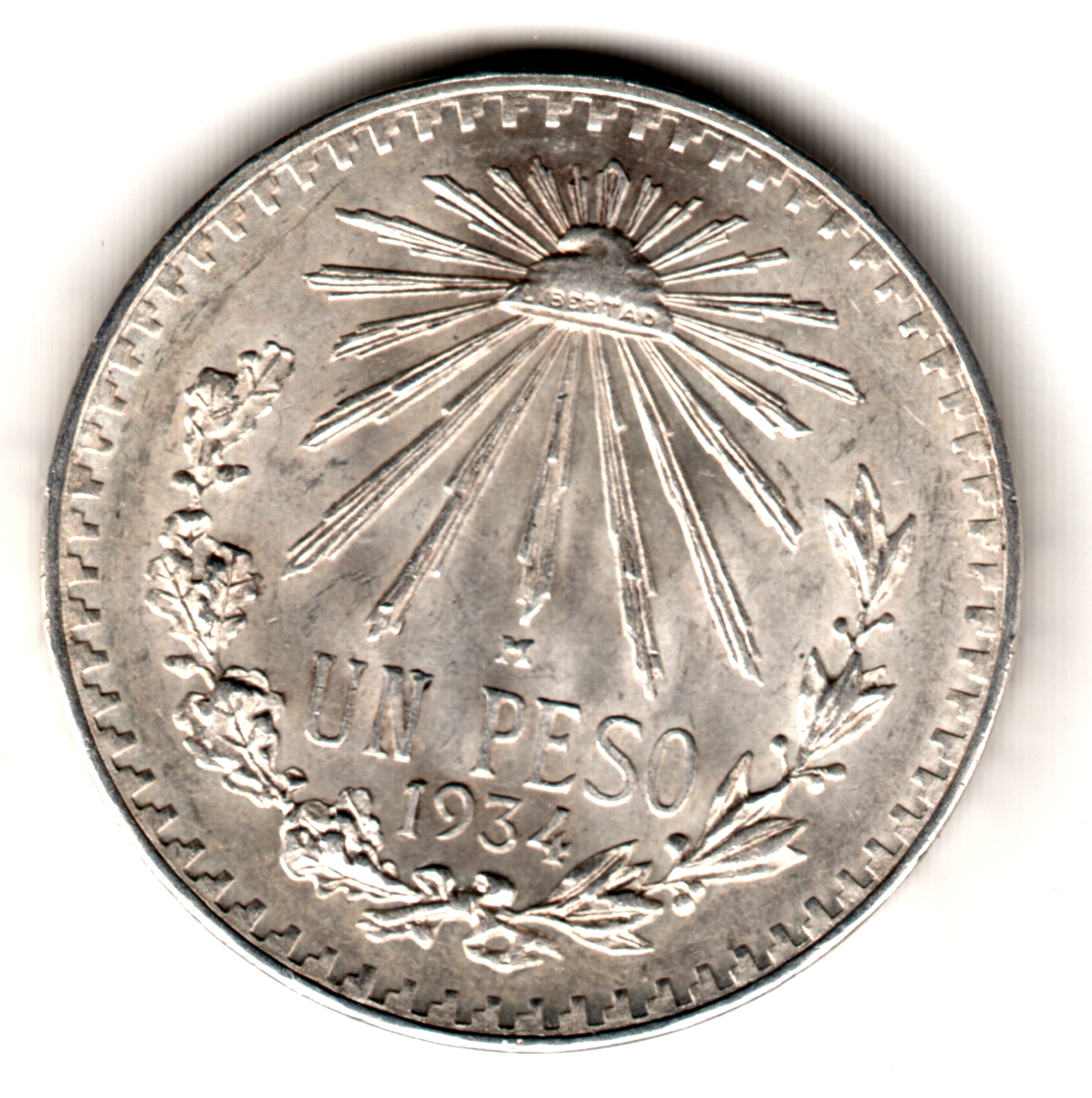 1 peso plata MEXICO 1934 sin circular
