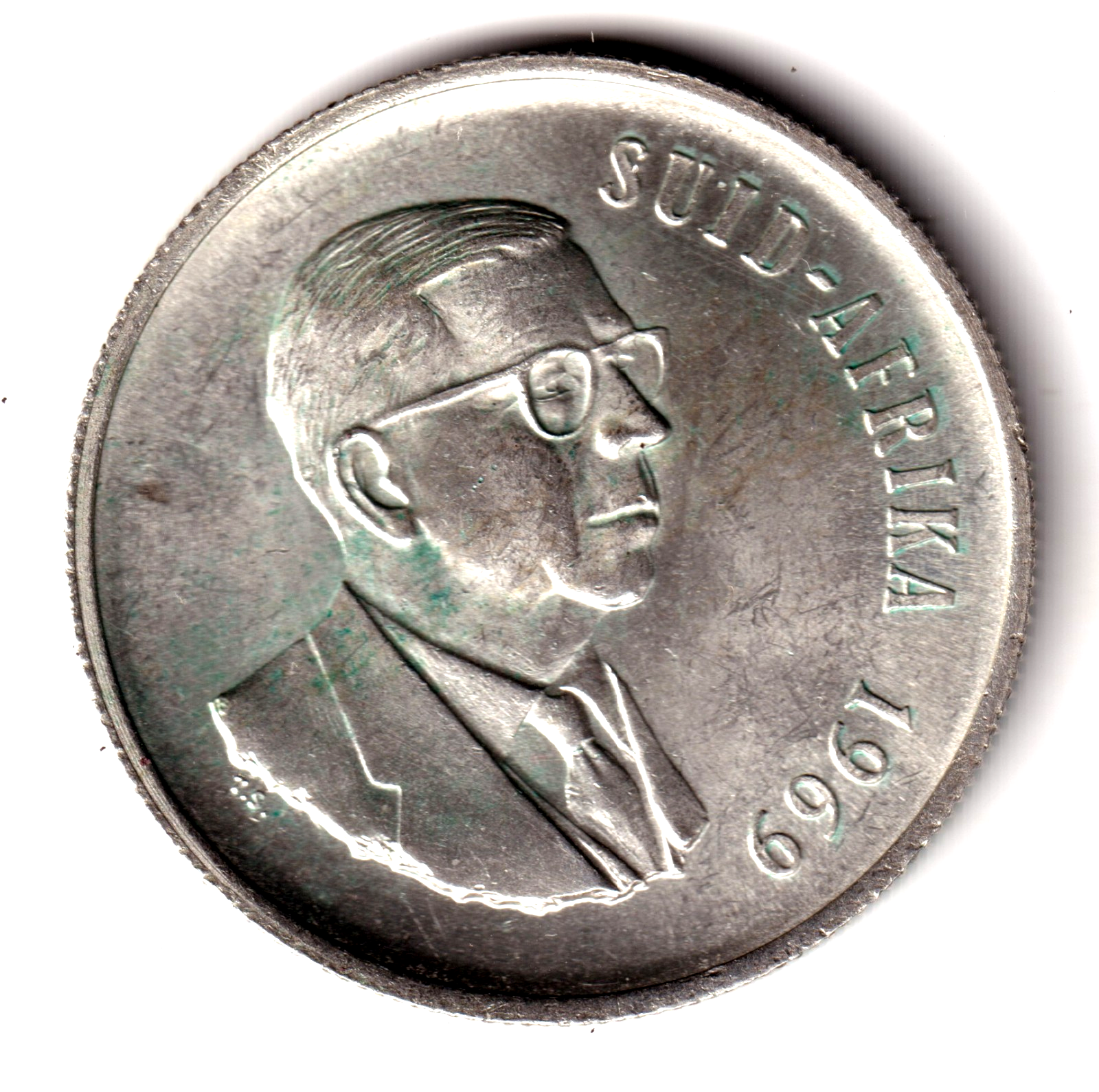 SUDAFRICA 1 rand plata 1969 proof FIN DE LA PRESIDENCIA - SUID AFRIKA