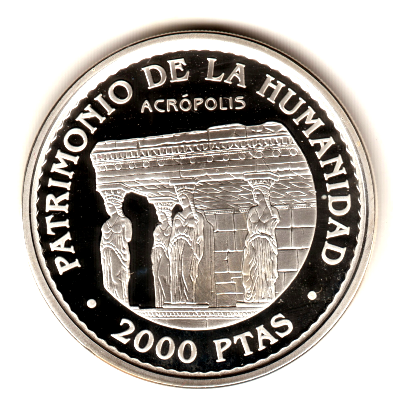 2000 pesetas plata ESPAÑA 1997 ACROPOLIS - UNESCO