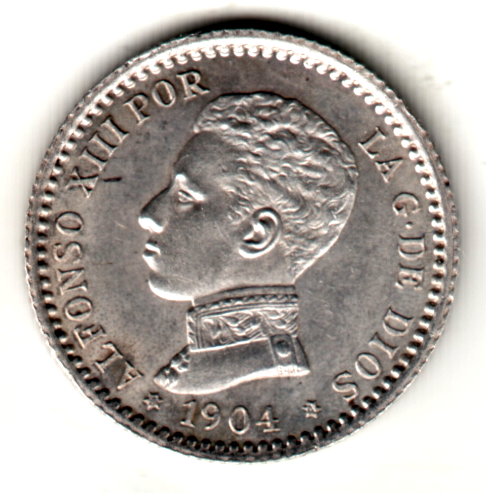 50 centimos ESPAÑA 1904 *0**4* SM.V Alfonso XIII S/C  Brillo original