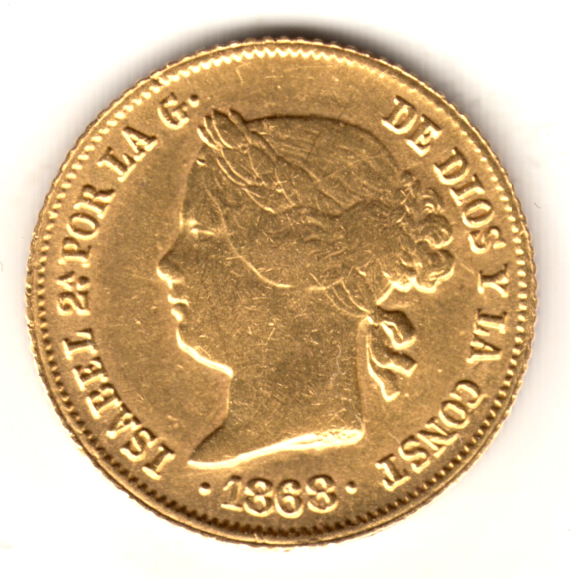 4 pesos oro ESPAÑA 1868 Manila FILIPINAS - Reina Isabel II