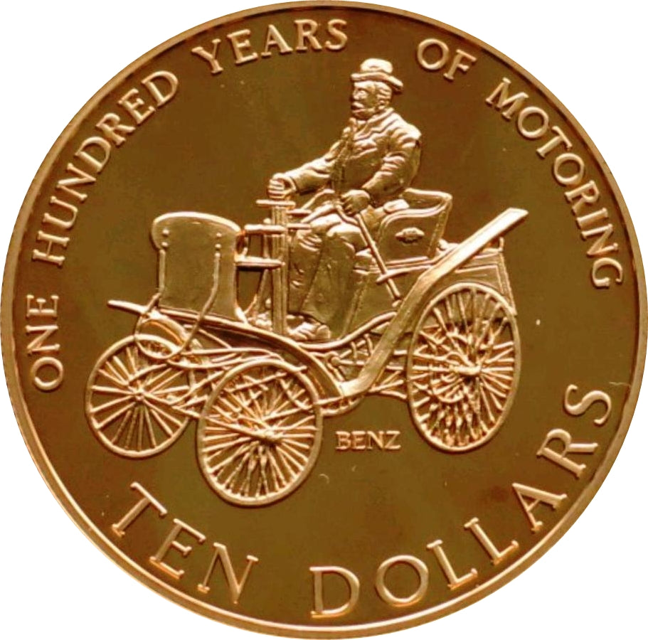 10 dolares NUEVA ZELANDA 1998 - Centenario del Automovil - Karl Benz