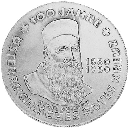 AUSTRIA 500 schilling plata 1980 - Centenario de la Cruz Roja Austriaca