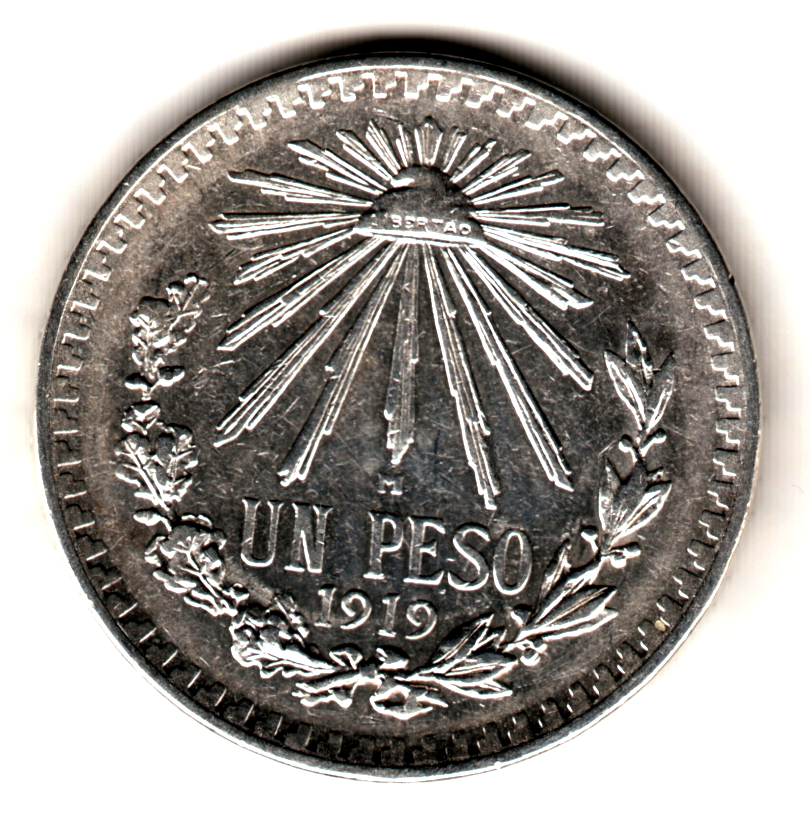 1 peso plata MEXICO 1919