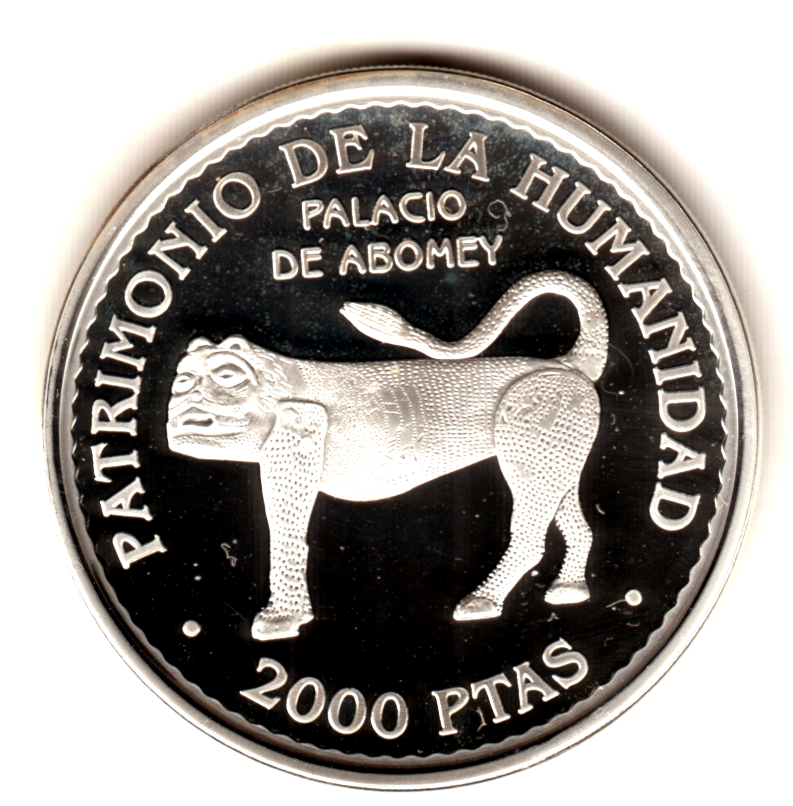 2000 pesetas plata ESPAÑA 1997 PALACIO DE ABOMEY - UNESCO
