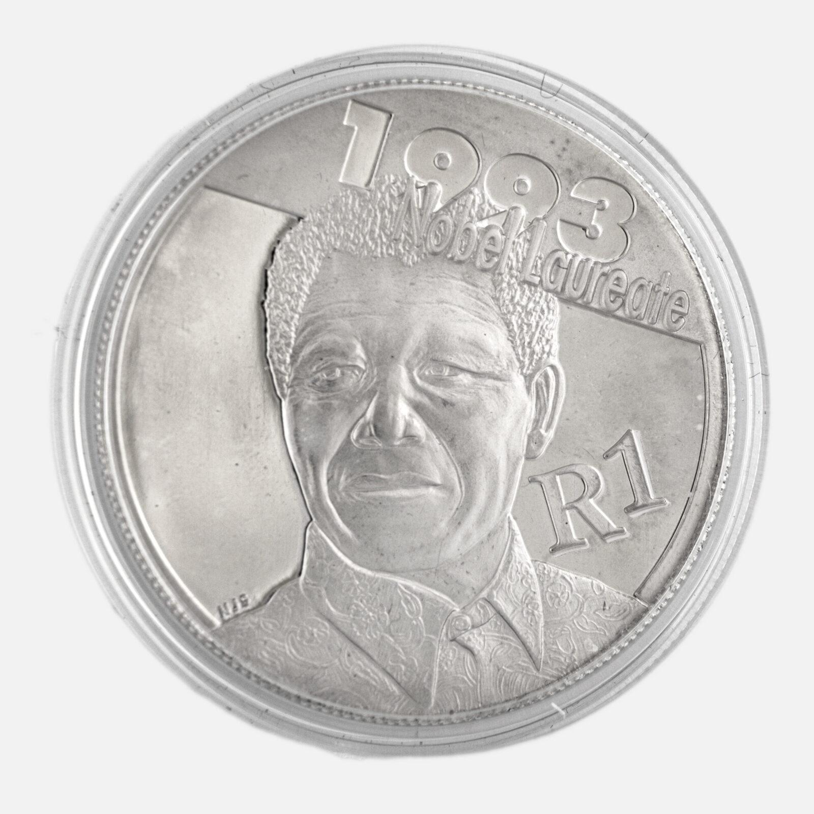 SUDAFRICA 1 rand plata 2007 NELSON MANDELA - Premios Nobel