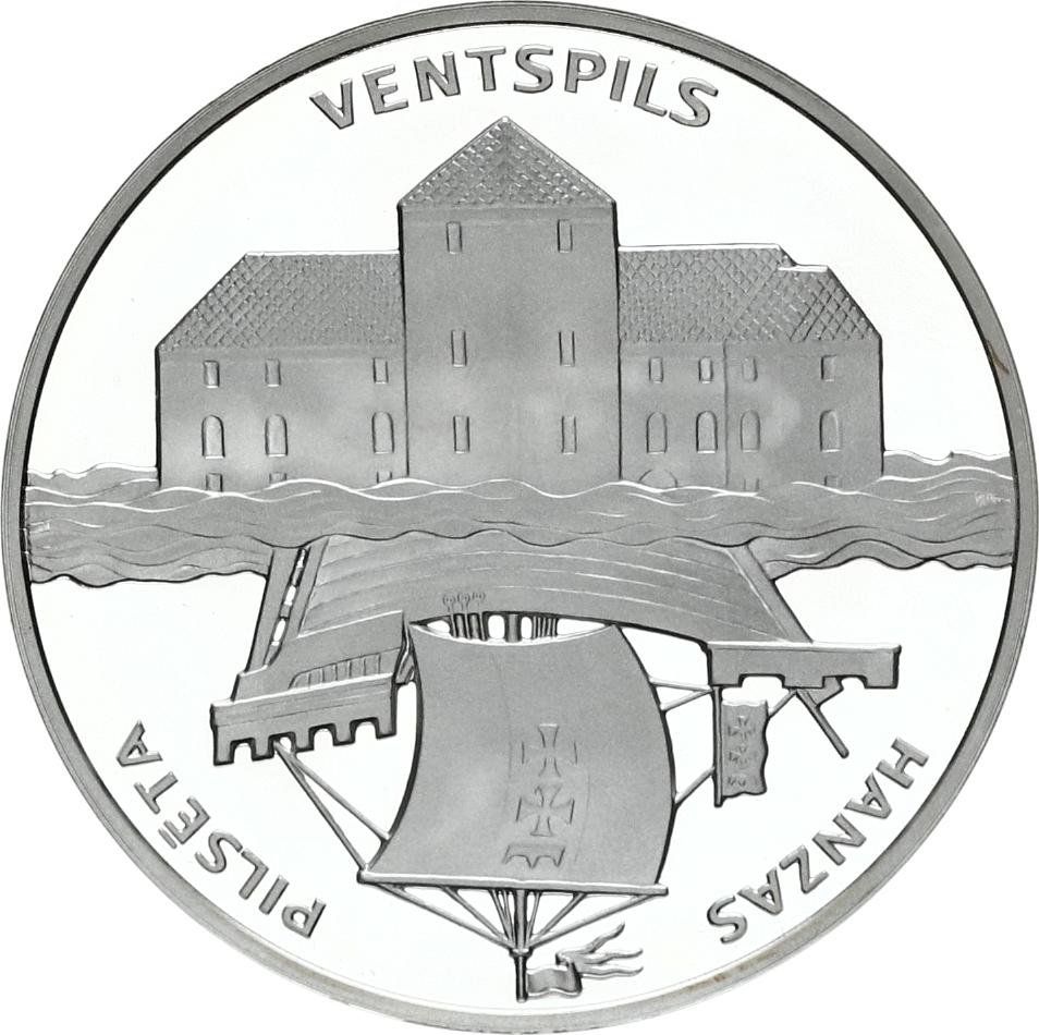 1 lats LETONIA plata 2000 - VENTSPILS - HANSA CITIES
