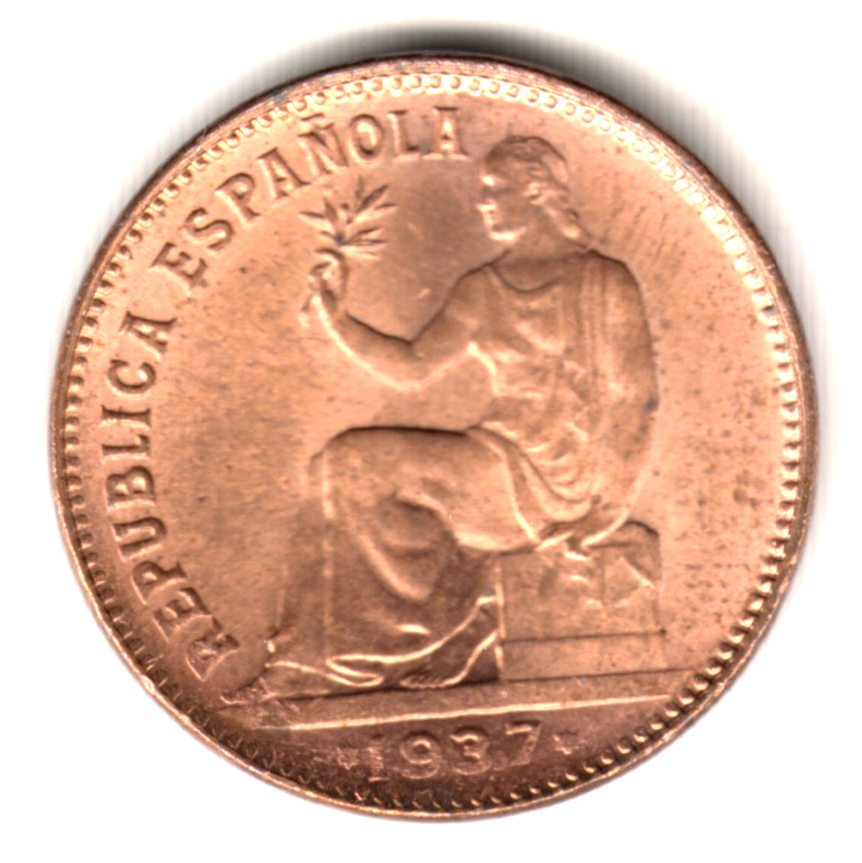 50 céntimos ESPAÑA 1937 - VARIANTE ORLA PUNTOS CUADRADOS S/C