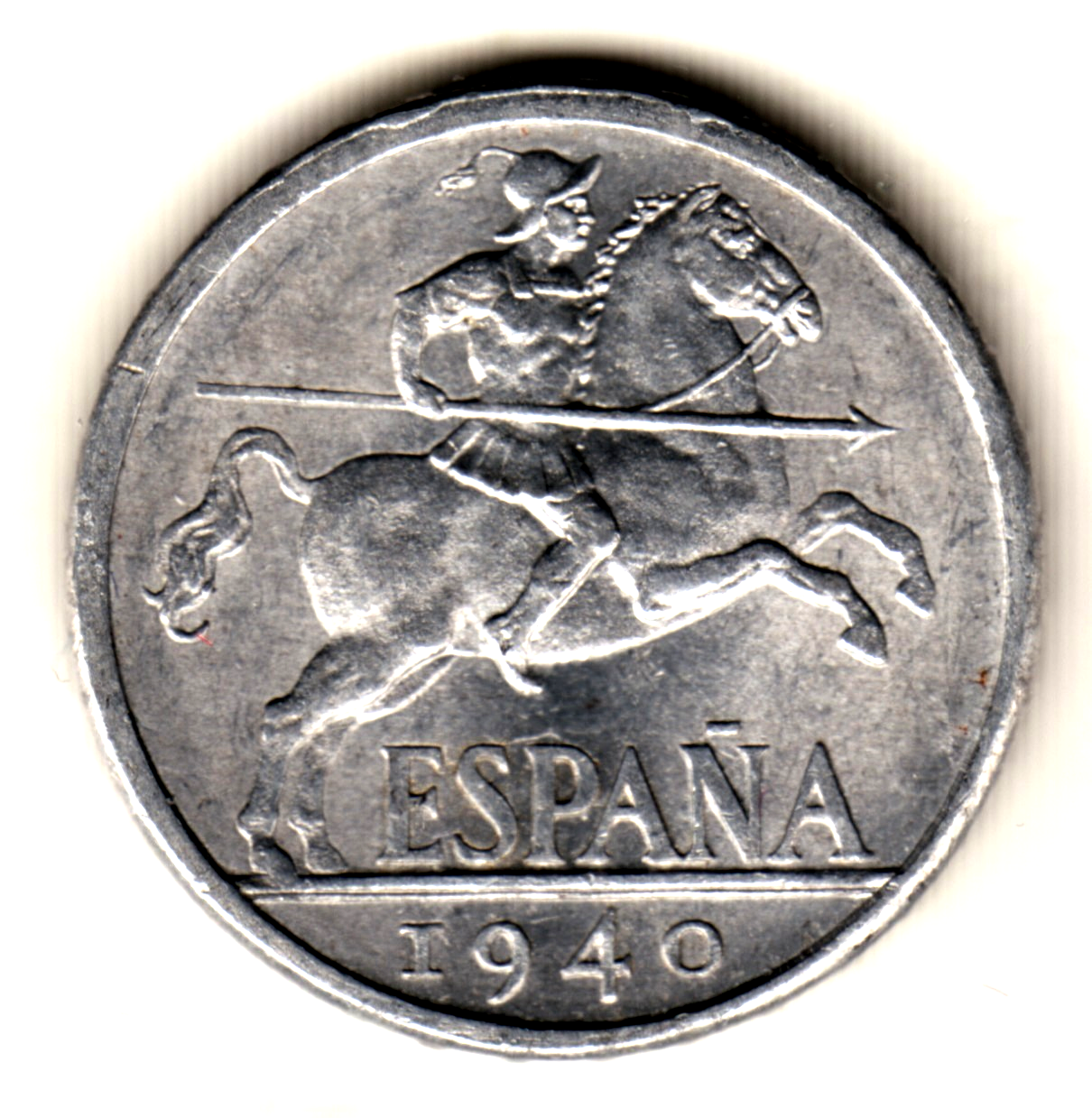 10 Centimos 1940 VARIANTE / ERROR PLUS con V Brillo original S/C