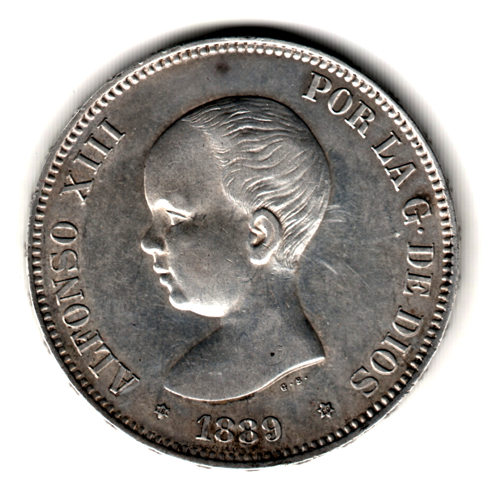 5 pesetas ESPAÑA 1889 *18* *89* MP. M - Alfonso XII S/C-