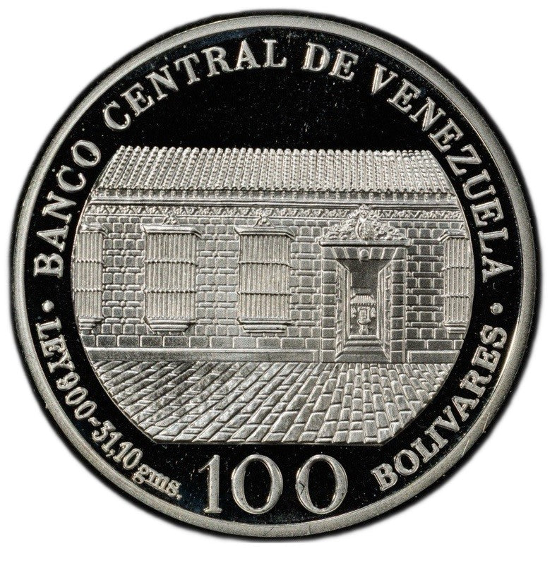 VENEZUELA 100 bolivares plata 1983 proof 200 años Nacimiento SIMON BOLIVAR