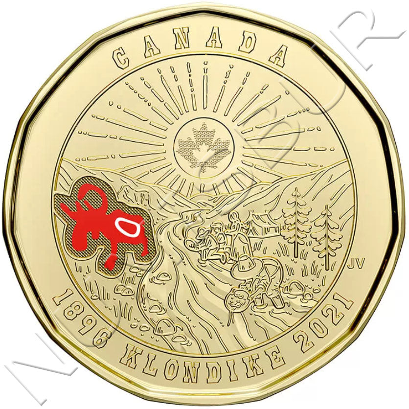 1 dólar CANADA 2021 - 125º aniversario de la fiebre del oro de Klondike (COLOR)