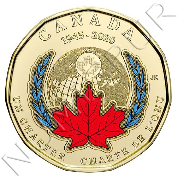 1 dólar  CANADA 2020 - 75° aniv. de la firma de la Carta de las Naciones Unidas (COLOR)