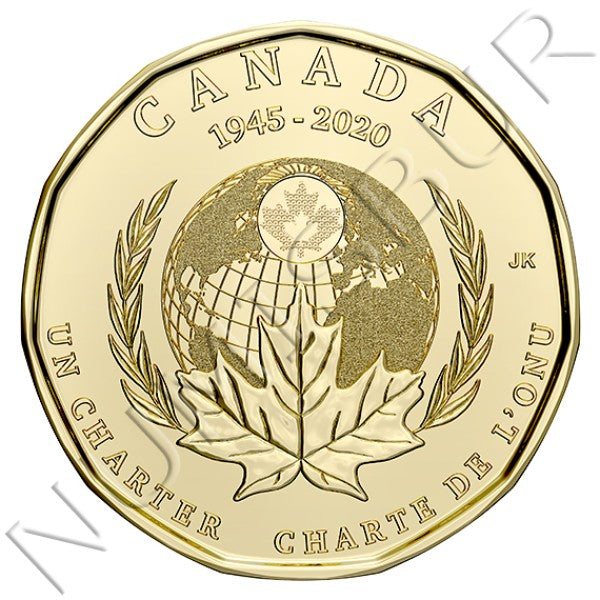 1 dólar  CANADA 2020 - 75° aniv. de la firma de la Carta de las Naciones Unidas
