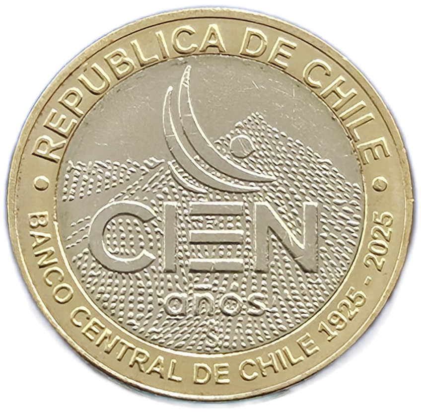 CHILE 100 pesos 2025 - 100 años del Banco Central de Chile