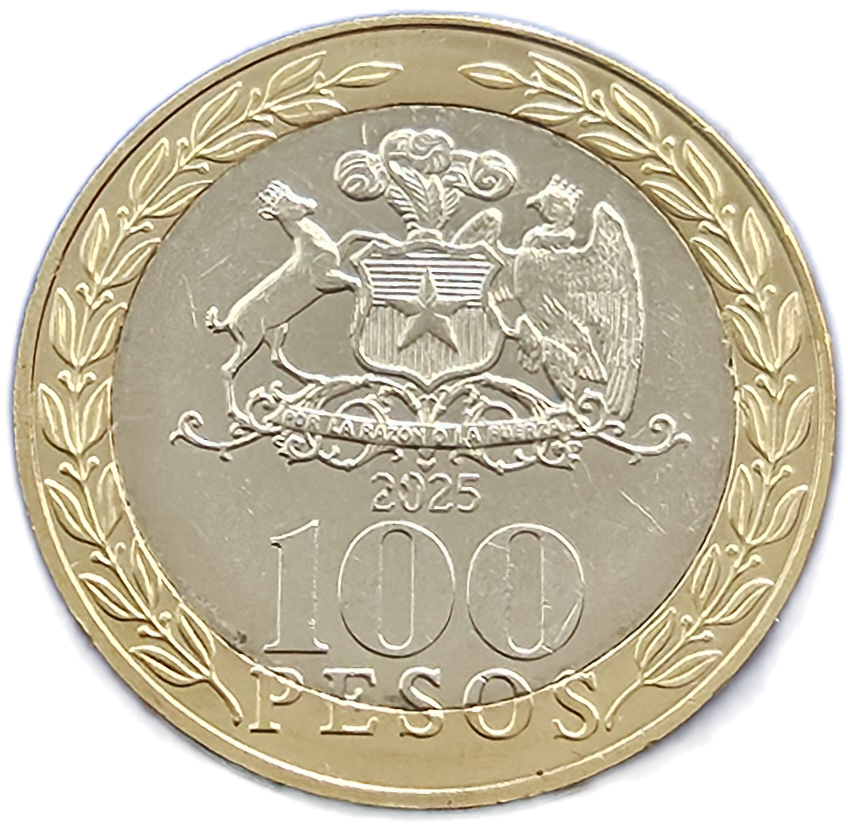 CHILE 100 pesos 2025 - 100 años del Banco Central de Chile