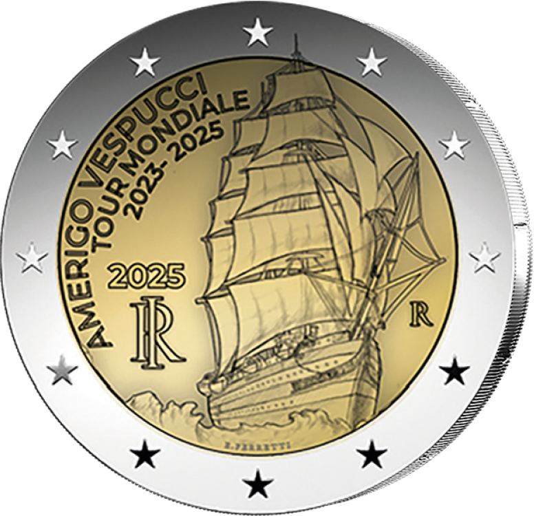 2 euros ITALIA 2025 - Viaje de Américo Vespucio