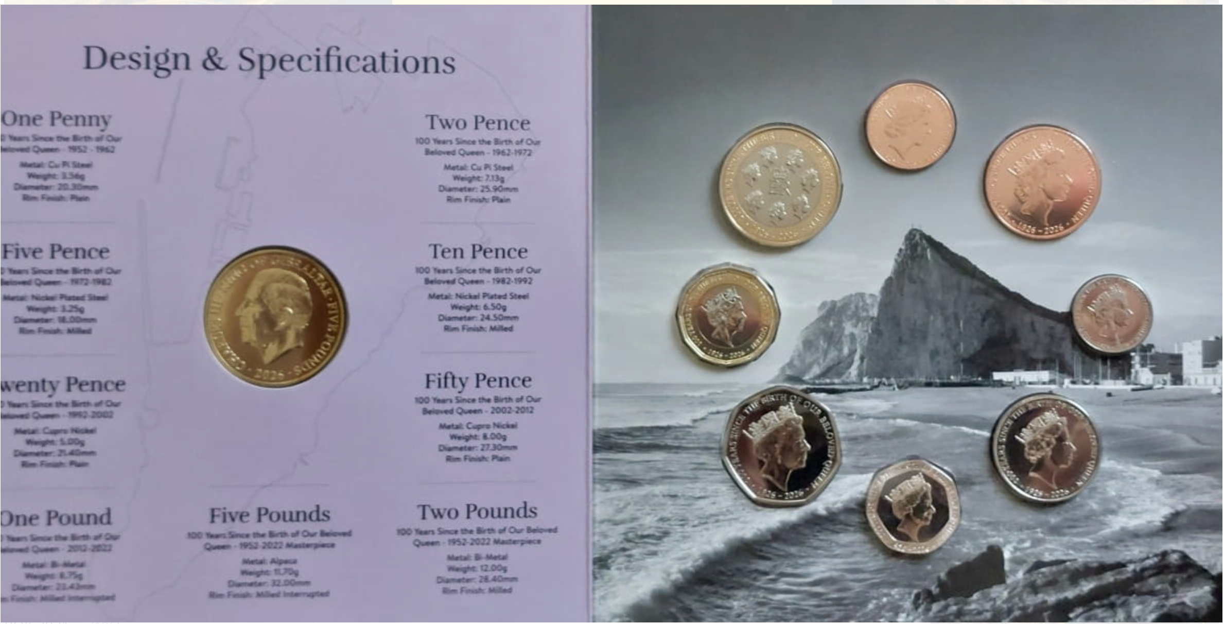 SET DE MONEDAS GIBRALTAR 2026 - Coin Collector Limted Edition CON 5 LIBRAS MUY RARO