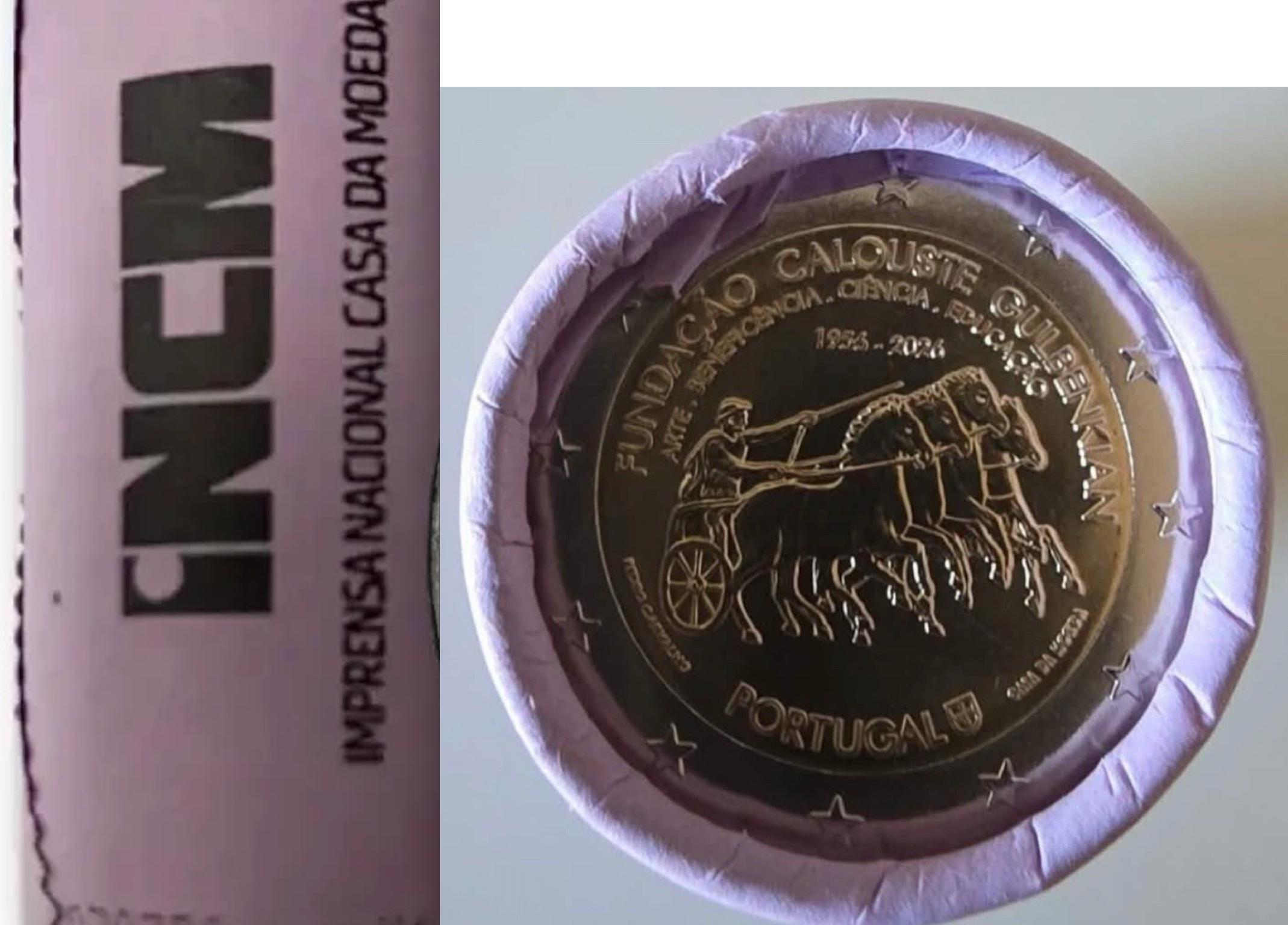 PORTUGAL 2 euro 2026  70 aniversario de la Fundación Calouste Gulbenkian CARTUCHO 25 pz. ROLL