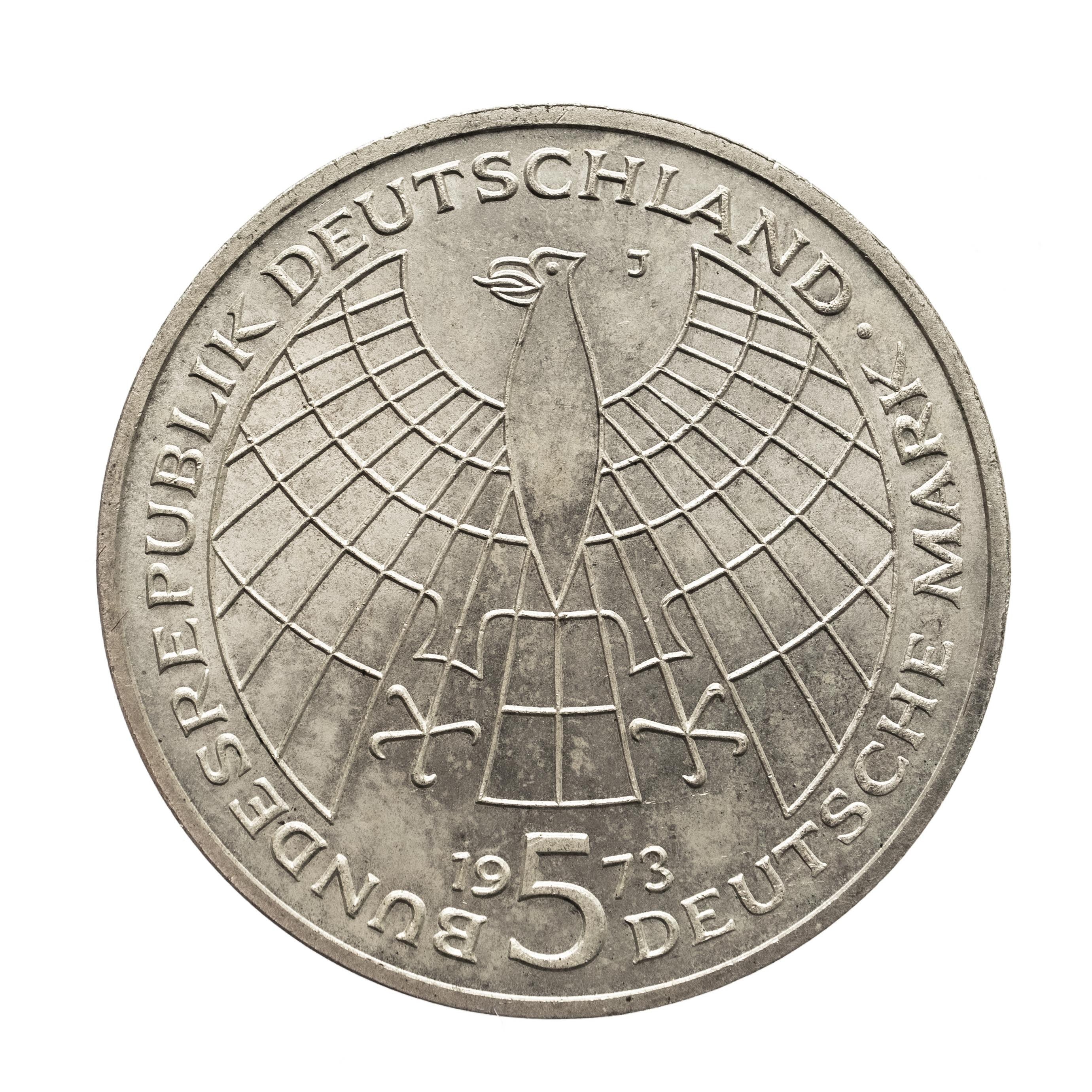 ALEMANIA 5 marcos plata 1973 J Nicolaus Copernicus - 5 mark