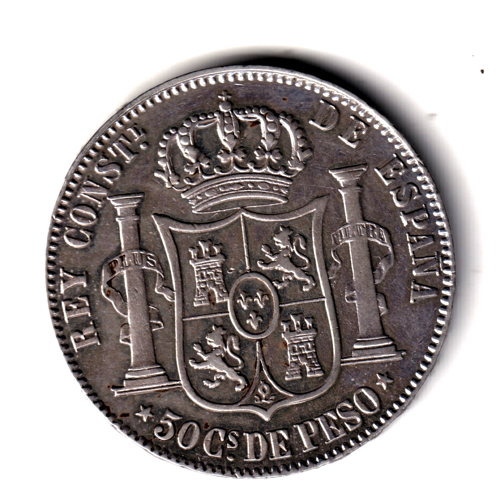 50 centavos peso ESPAÑA 1884 - Alfonso XII MANILA