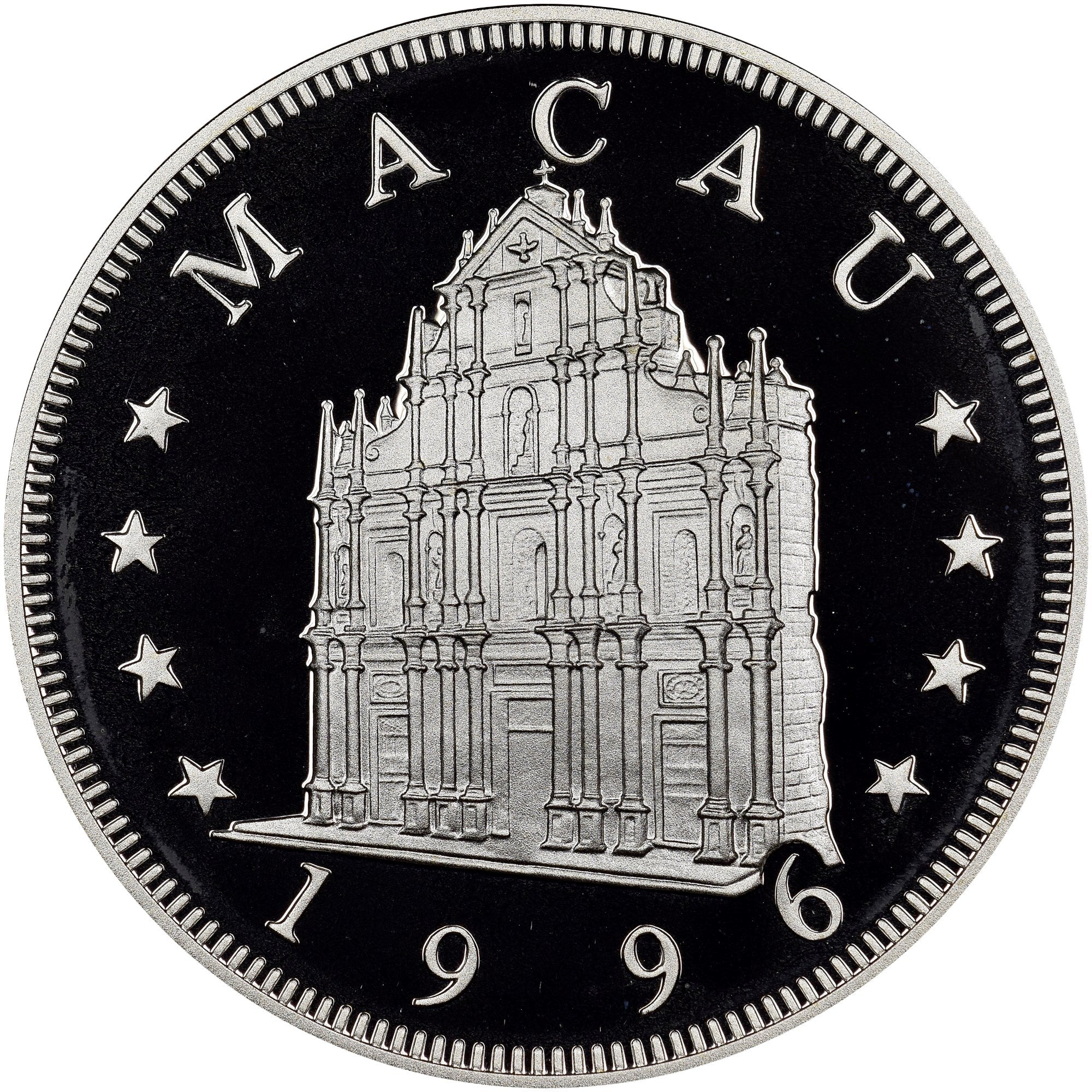 100 patacas plata MACAU 1996 - Calendario lunar AÑO DE LA RATA - MACAO