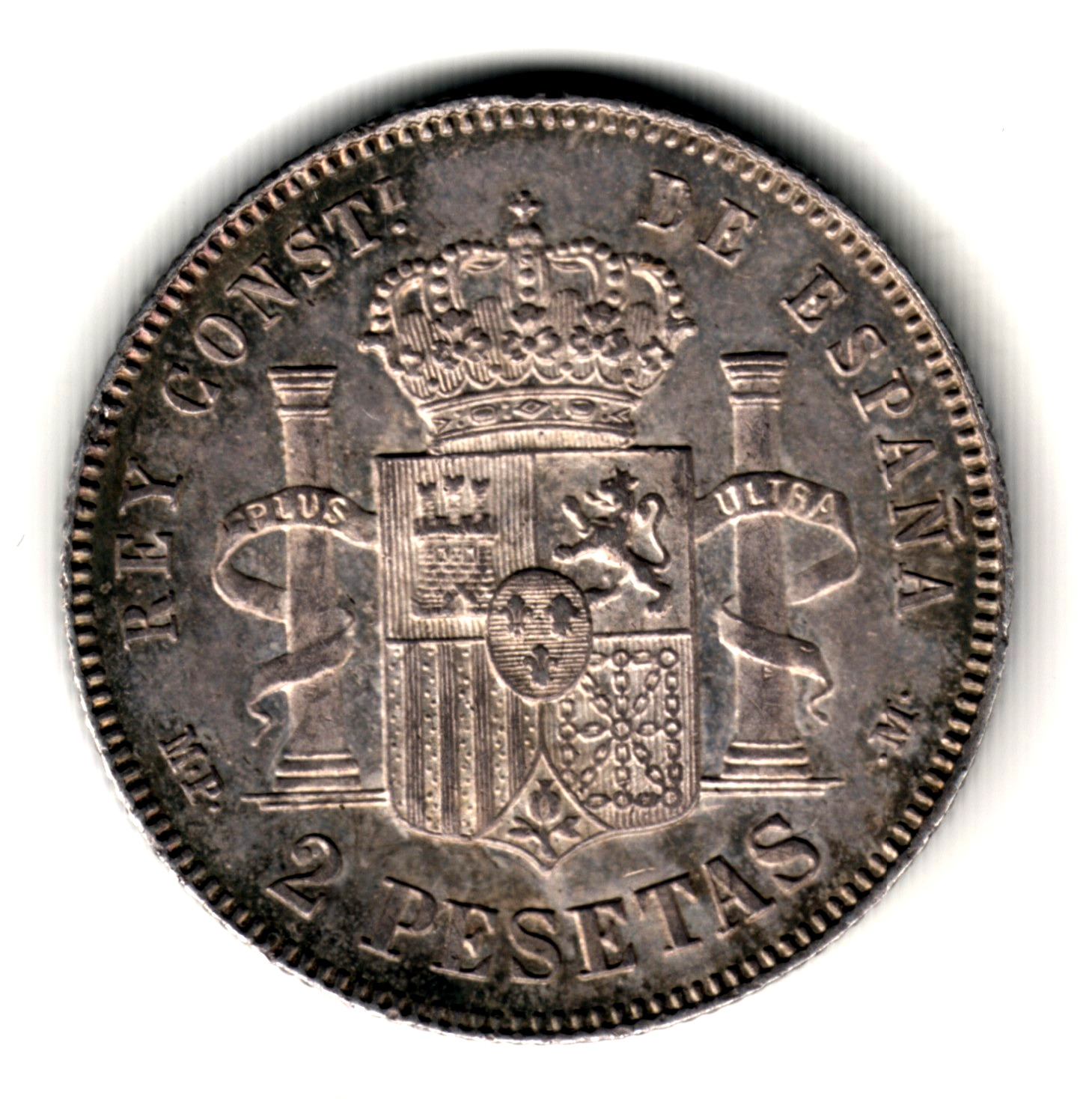 2 pesetas ESPAÑA 1889 - MP.M. *18**89* Rey Alfonso XIII