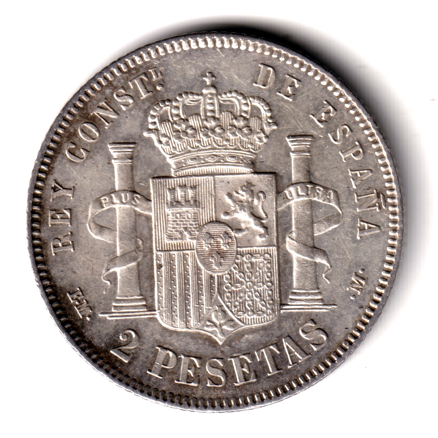 2 pesetas ESPAÑA 1879 - Alfonso XII *18* *79* brillo original