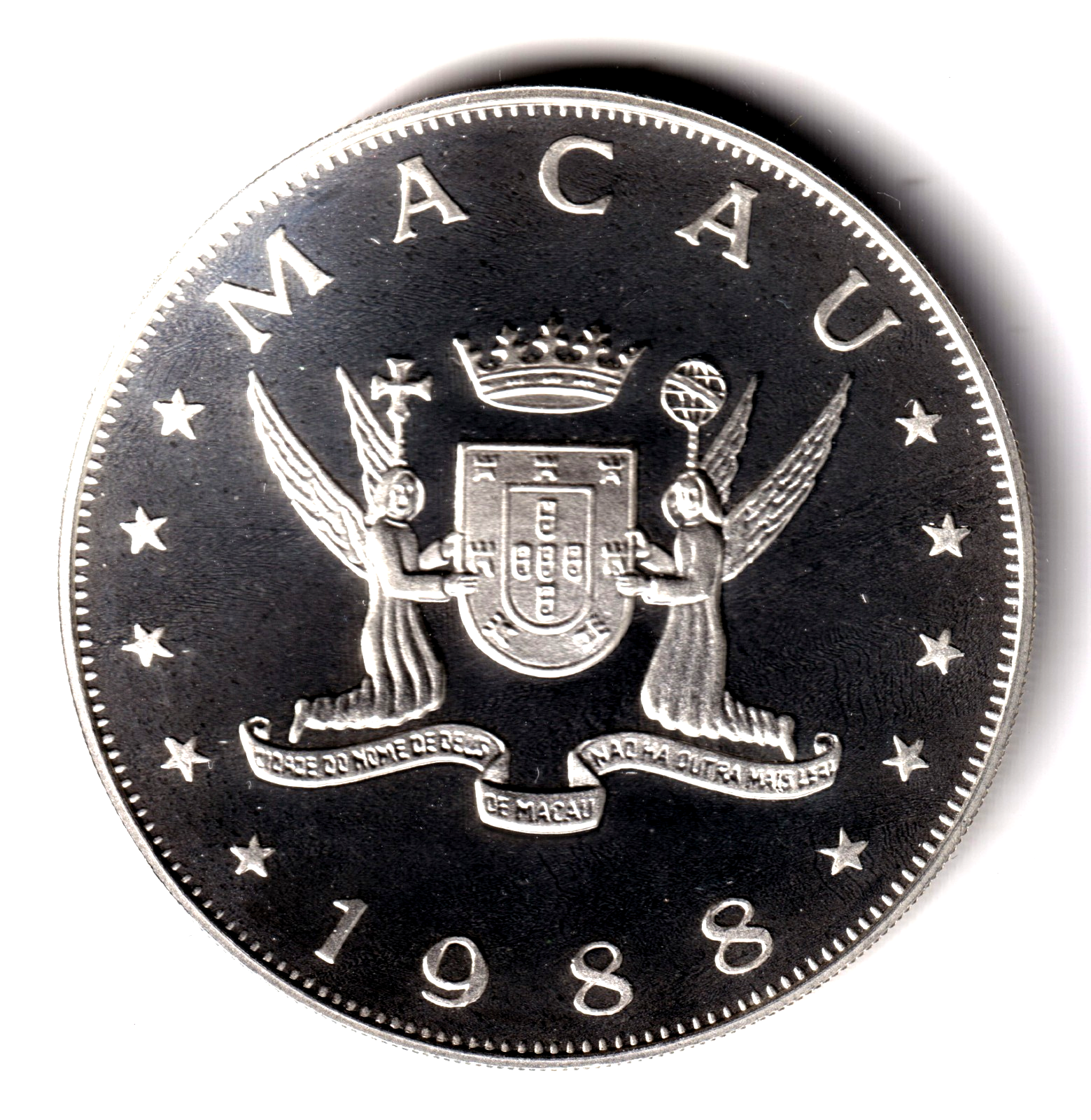 100 patacas plata MACAU 1988 - Calendario lunar AÑO DEL DRAGON - MACAO