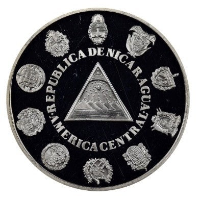 NICARAGUA 5 cordobas plata 1994 proof MONO CONGO