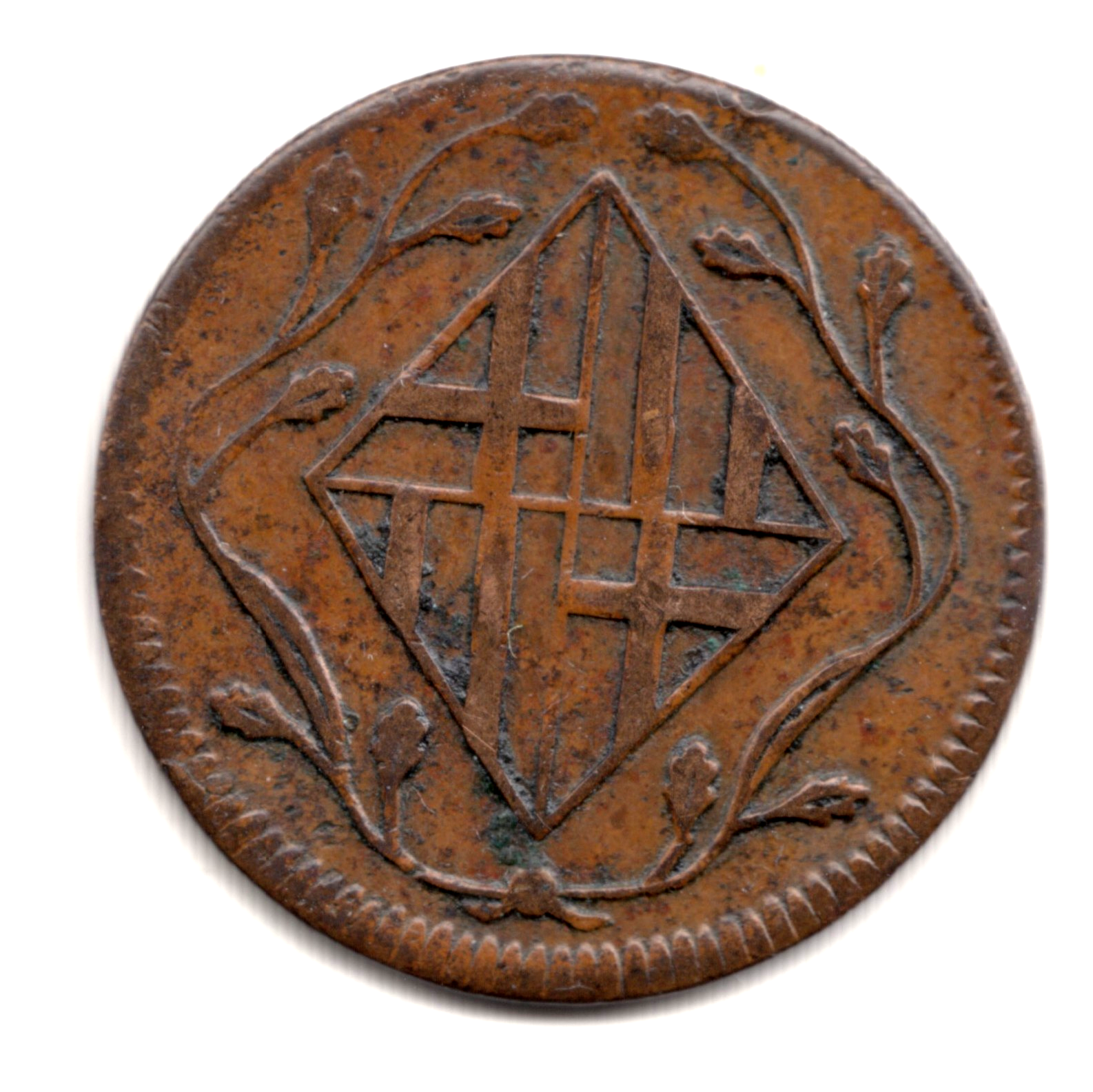 4 cuartos ESPAÑA 1814 - Cataluña Rey Fernando VII