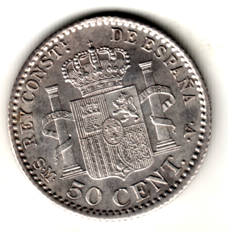 50 centimos ESPAÑA 1904 *0**4* SM.V Alfonso XIII S/C  Brillo original