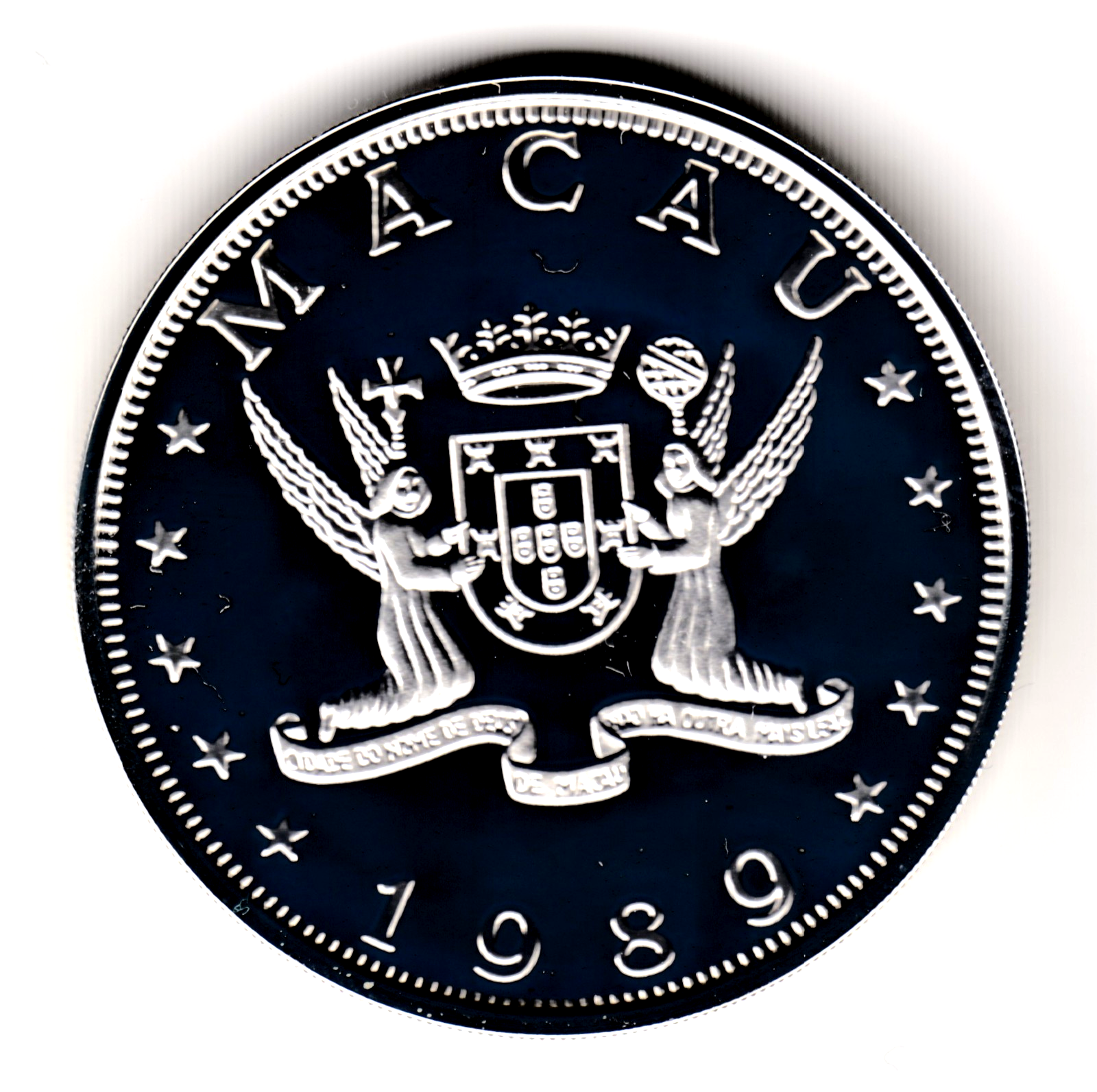 100 patacas plata MACAU 1989 - Calendario lunar AÑO DE LA SERPIENTE - MACAO