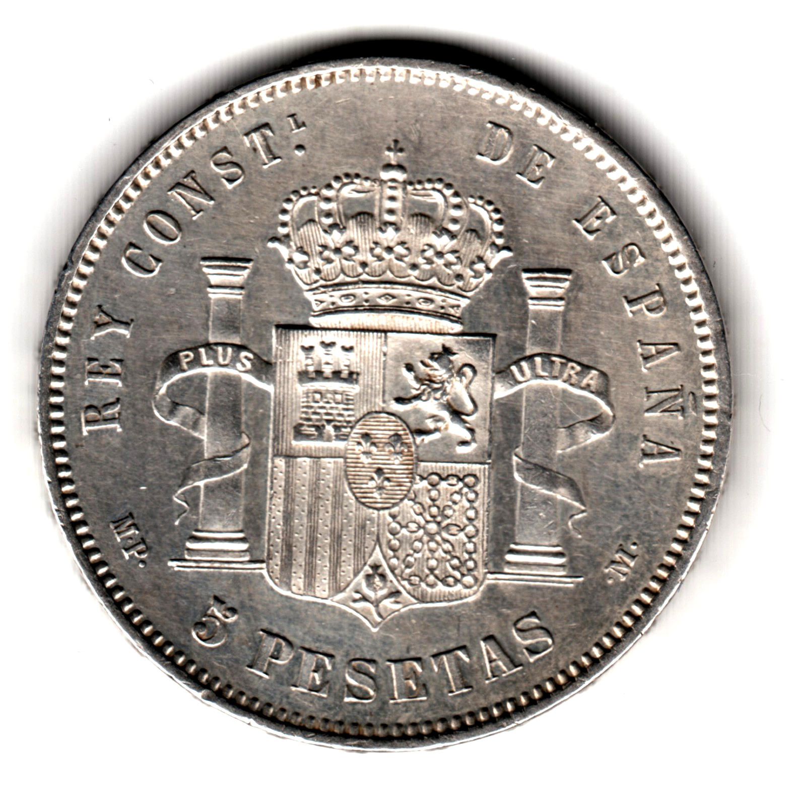 5 pesetas SPAIN 1885 - Alfonso XII *87* MSM