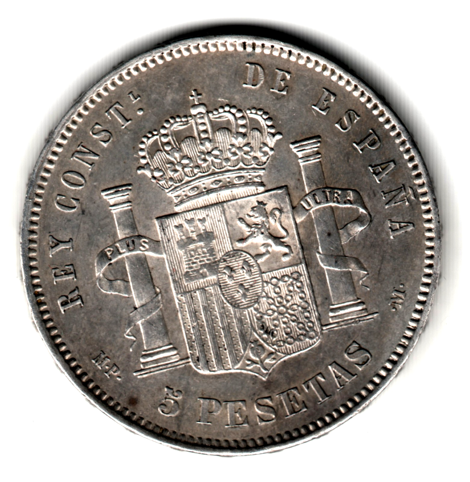 5 pesetas ESPAÑA 1889 *18* *89* MP. M - Alfonso XII S/C-