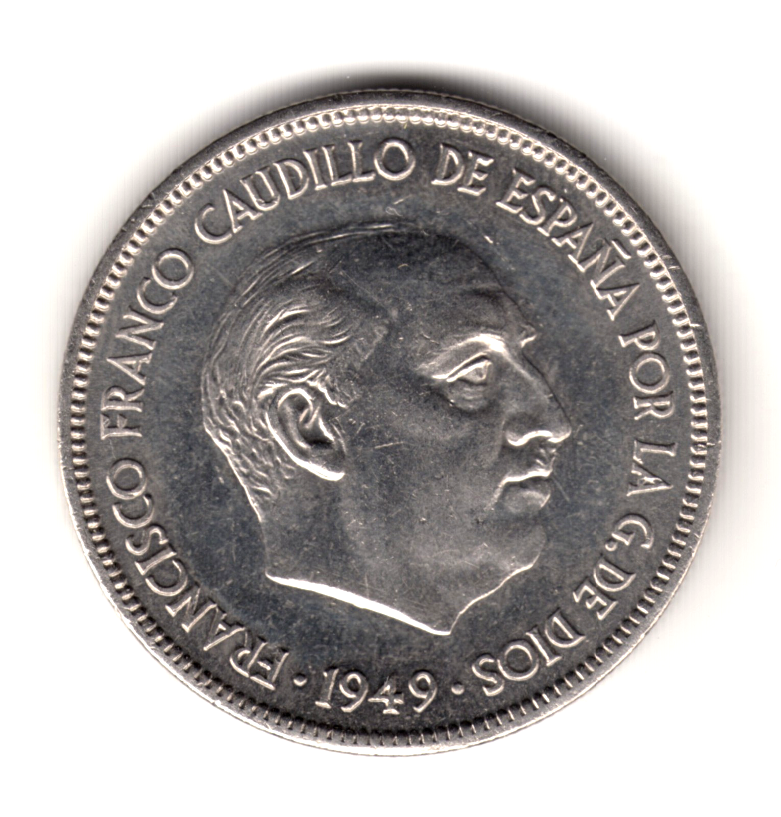 5 pesetas ESPAÑA 1949 - Franco *51* (1951) muy raro