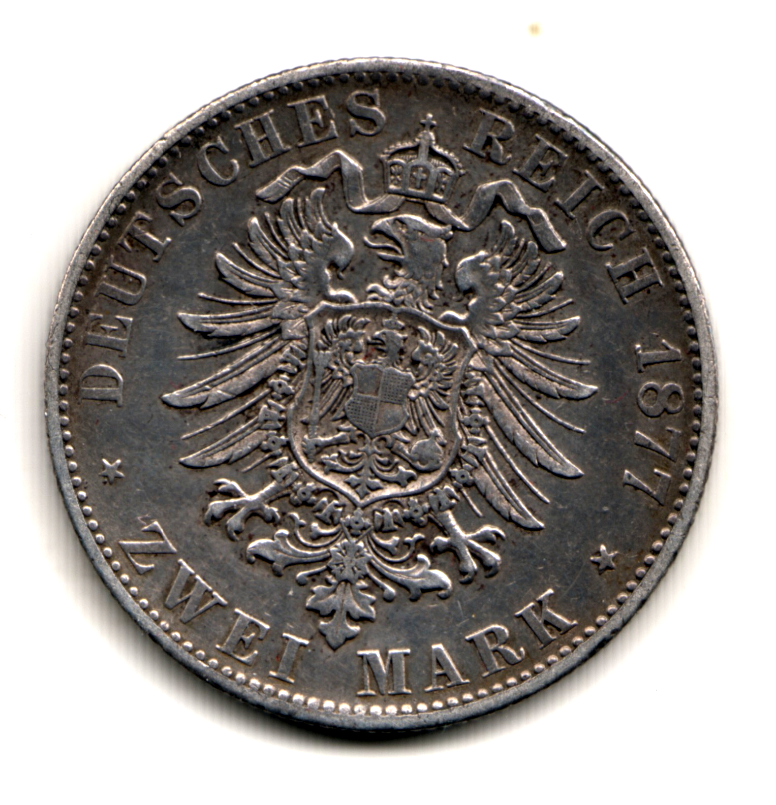 2 mark plata ALEMANIA 1877 D - Luis II de Baviera