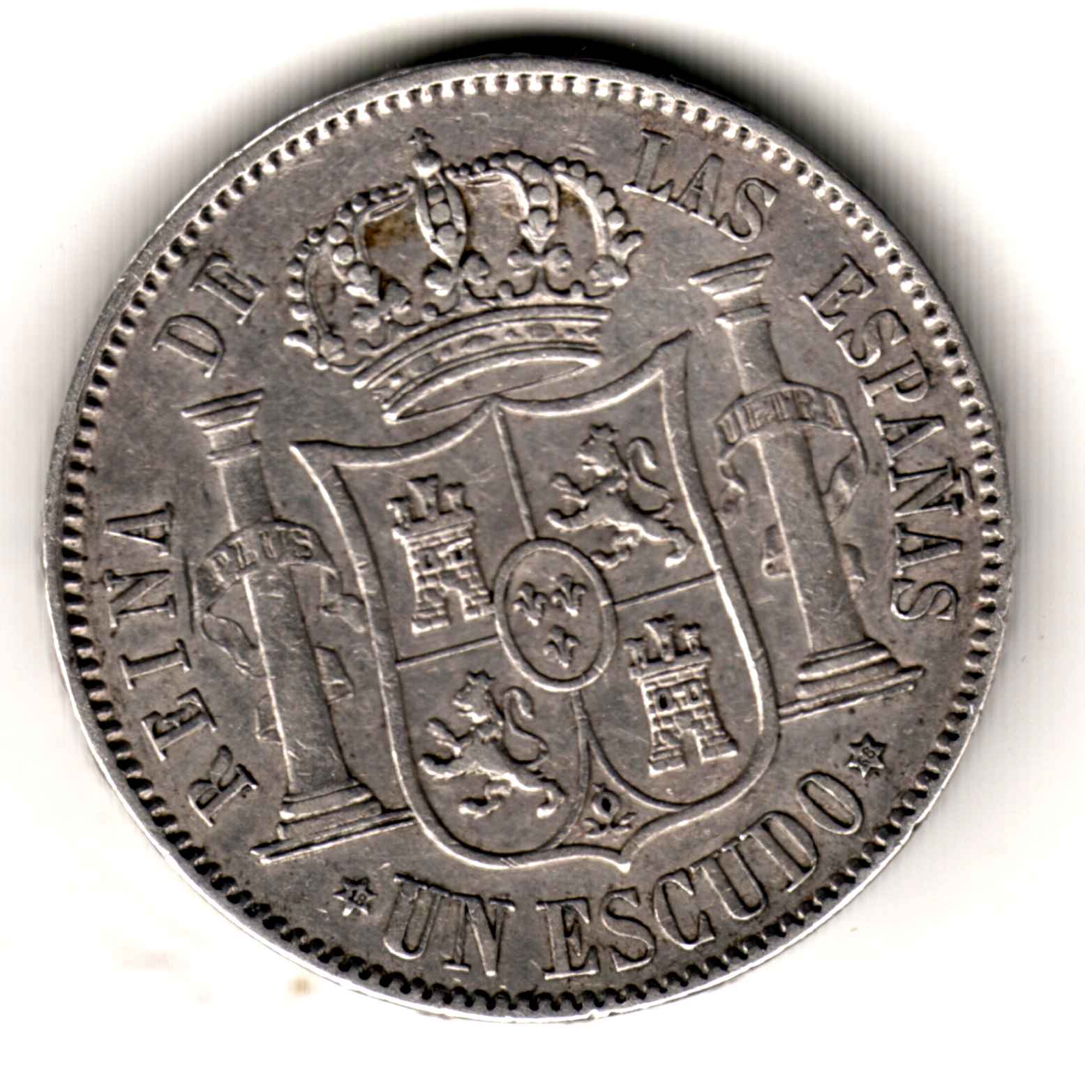1 escudo plata ESPAÑA 1868 - Isabel II Madrid
