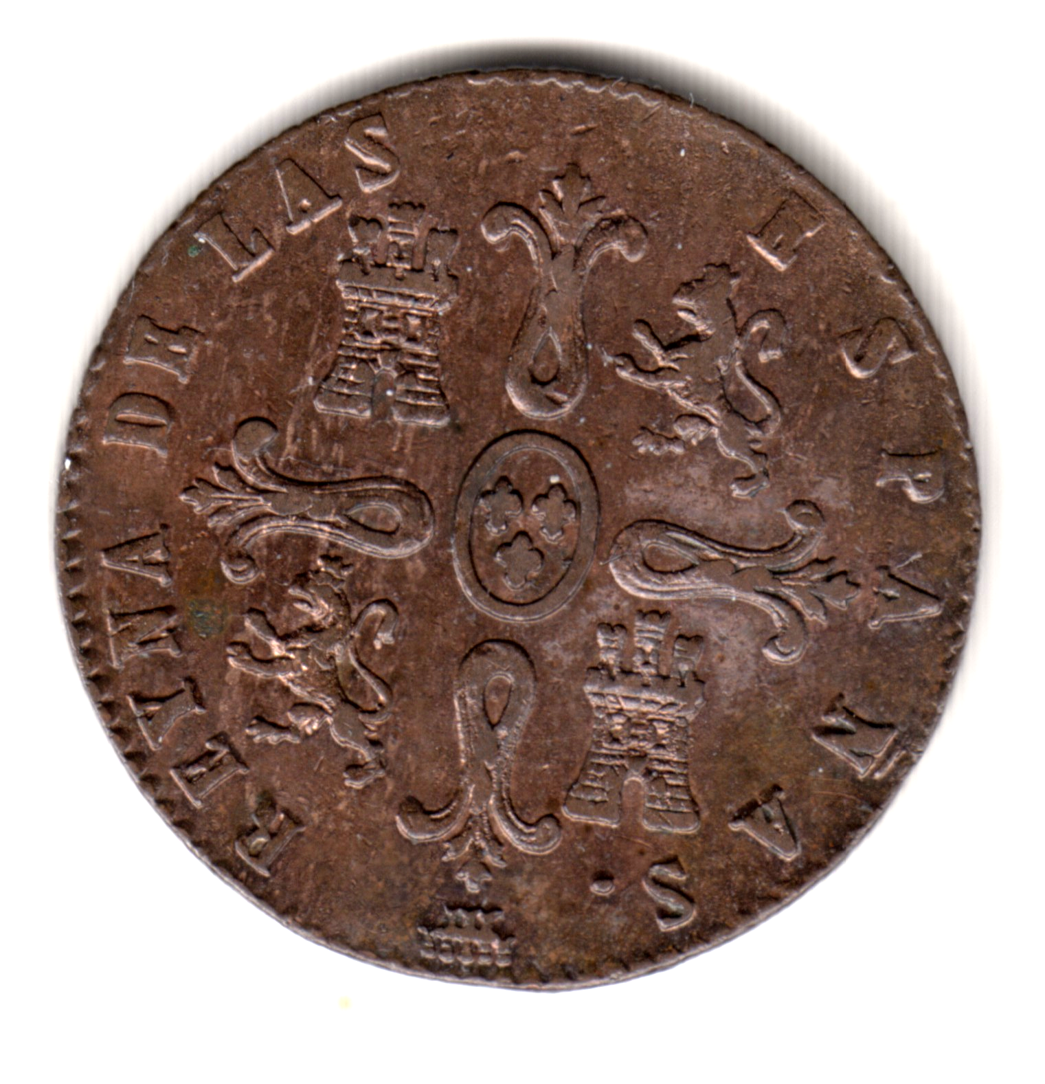 8 maravedies ESPAÑA 1845 SEGOVIA  - Isabel II