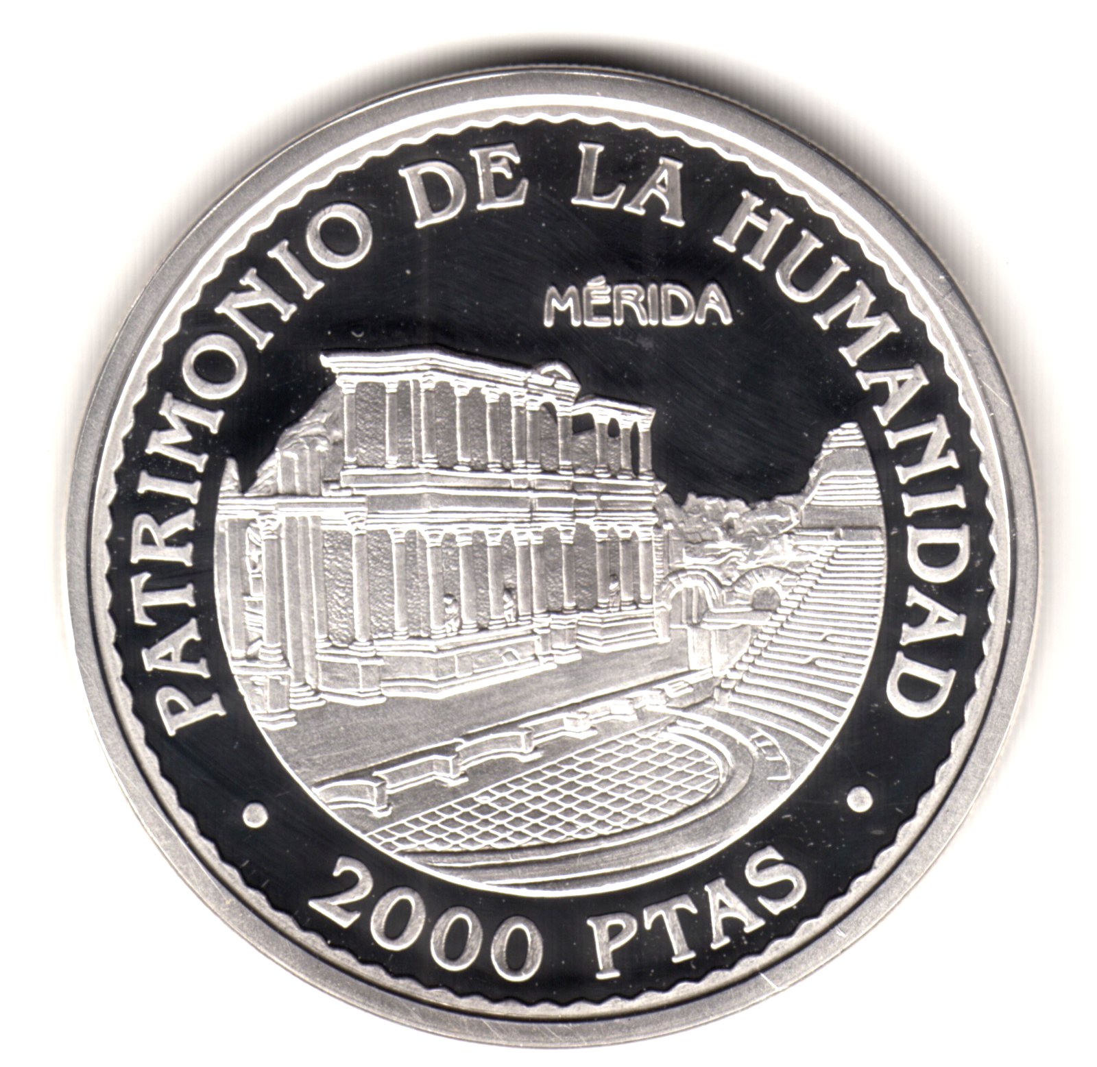 2000 pesetas plata ESPAÑA 1996 - MERIDA -  UNESCO
