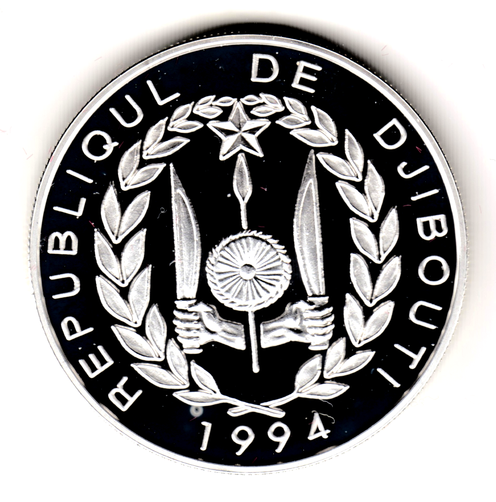 100 francs plata YIBUTI - 1994 - Olimpiadas 1996