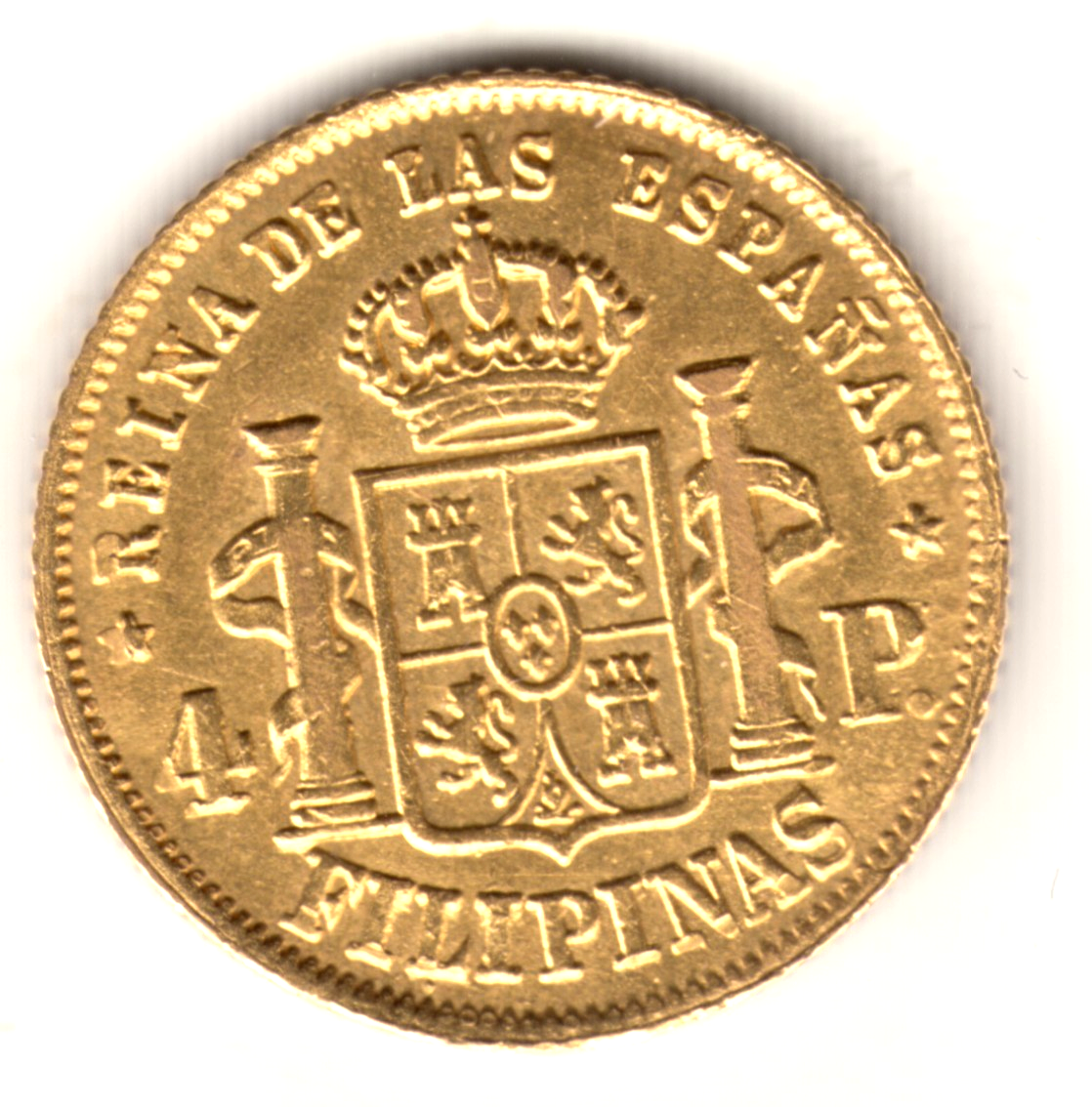 4 pesos oro ESPAÑA 1868 Manila FILIPINAS - Reina Isabel II