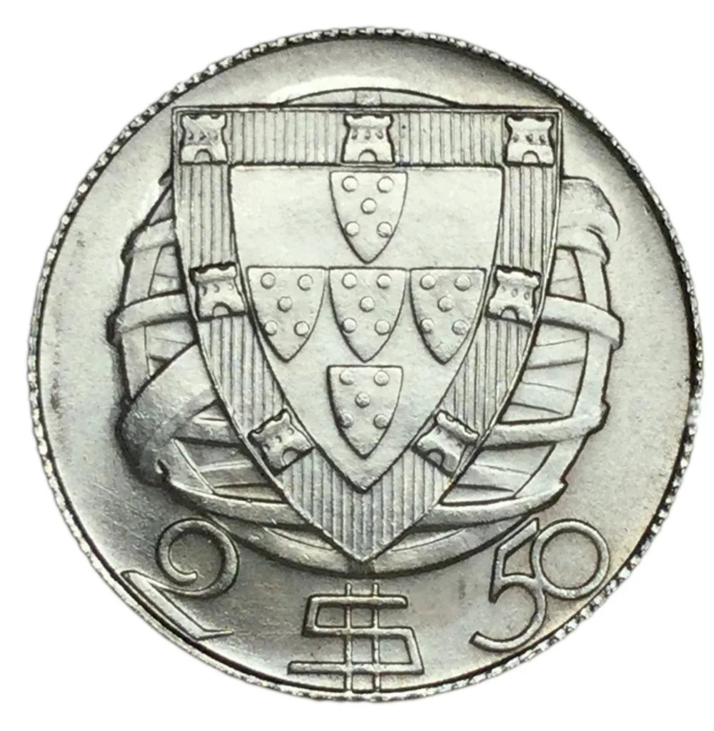 2,5 escudos plata PORTUGAL 1944 - BARCO