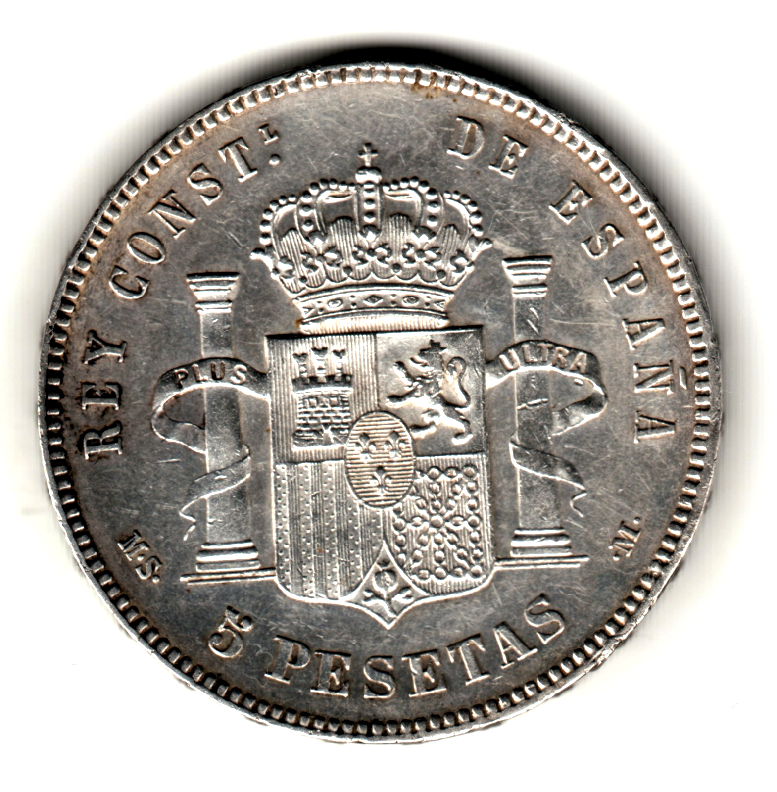 5 pesetas SPAIN 1885 - Alfonso XII *87* MSM
