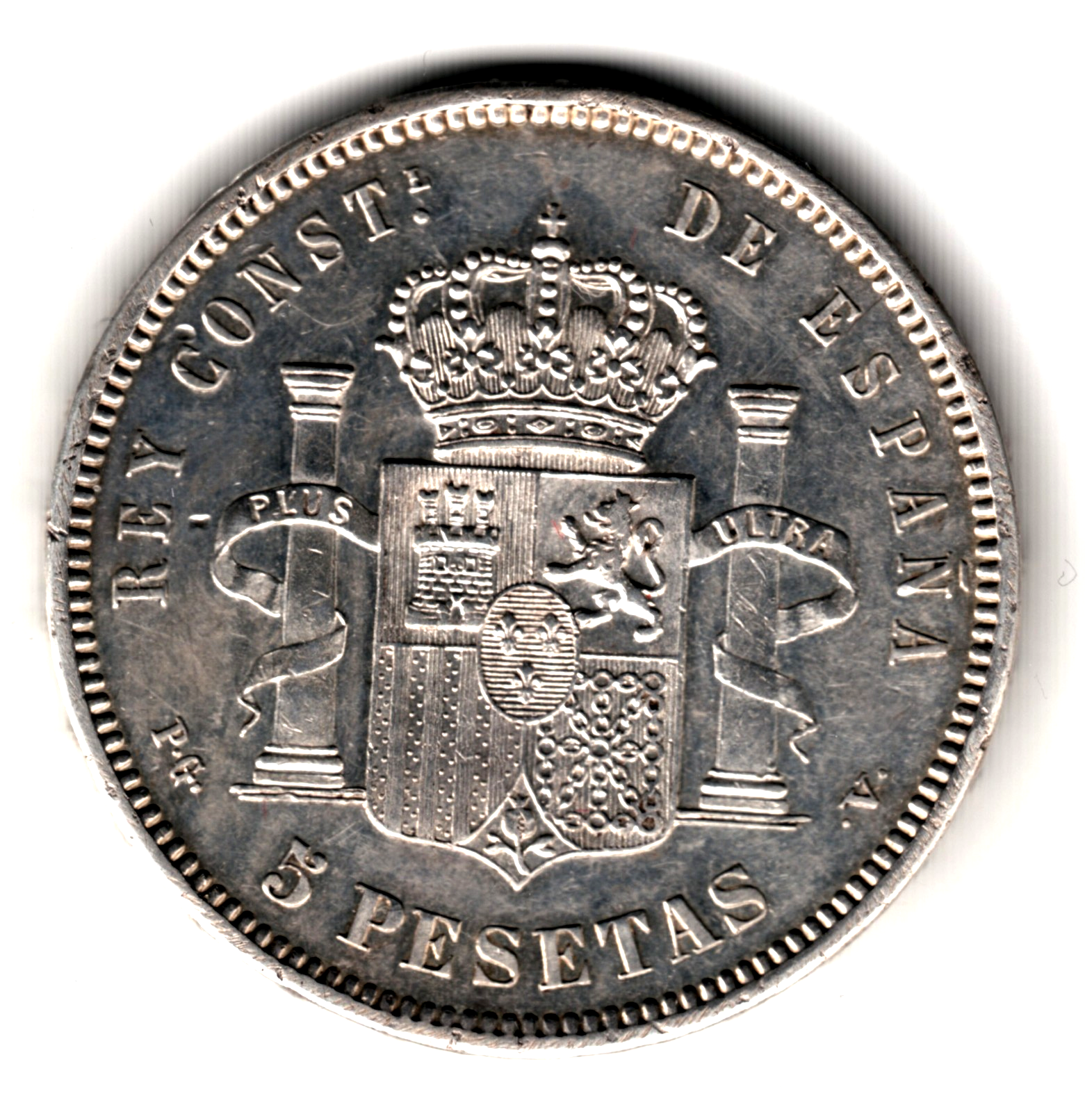 5 pesetas ESPAÑA 1893 - Alfonso XIII *18* *93* PG.V (RARO)